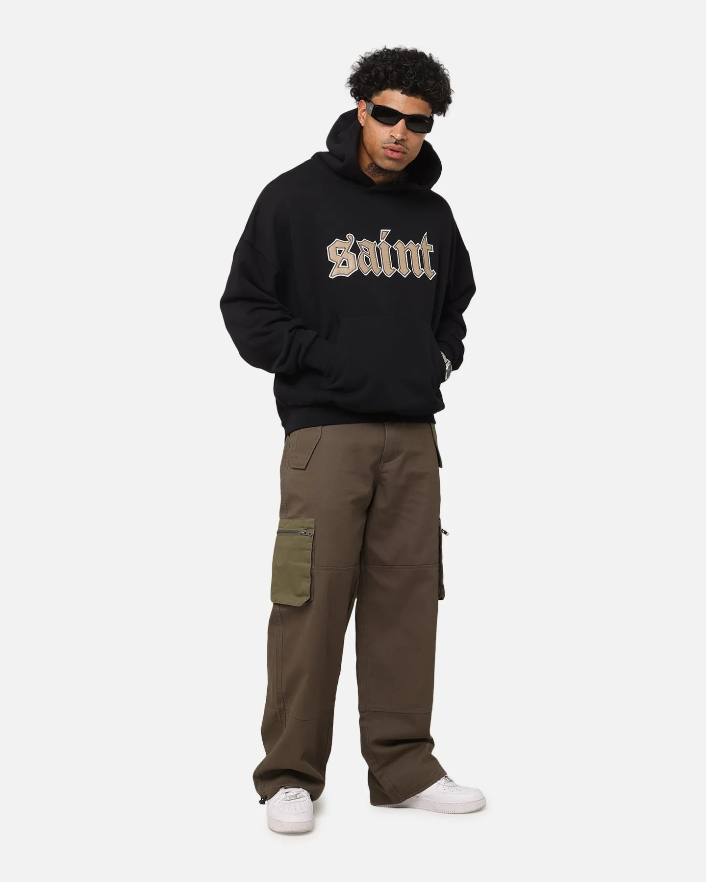 Saint Morta Cambronne Layered Boxy Hoodie Black/Stone