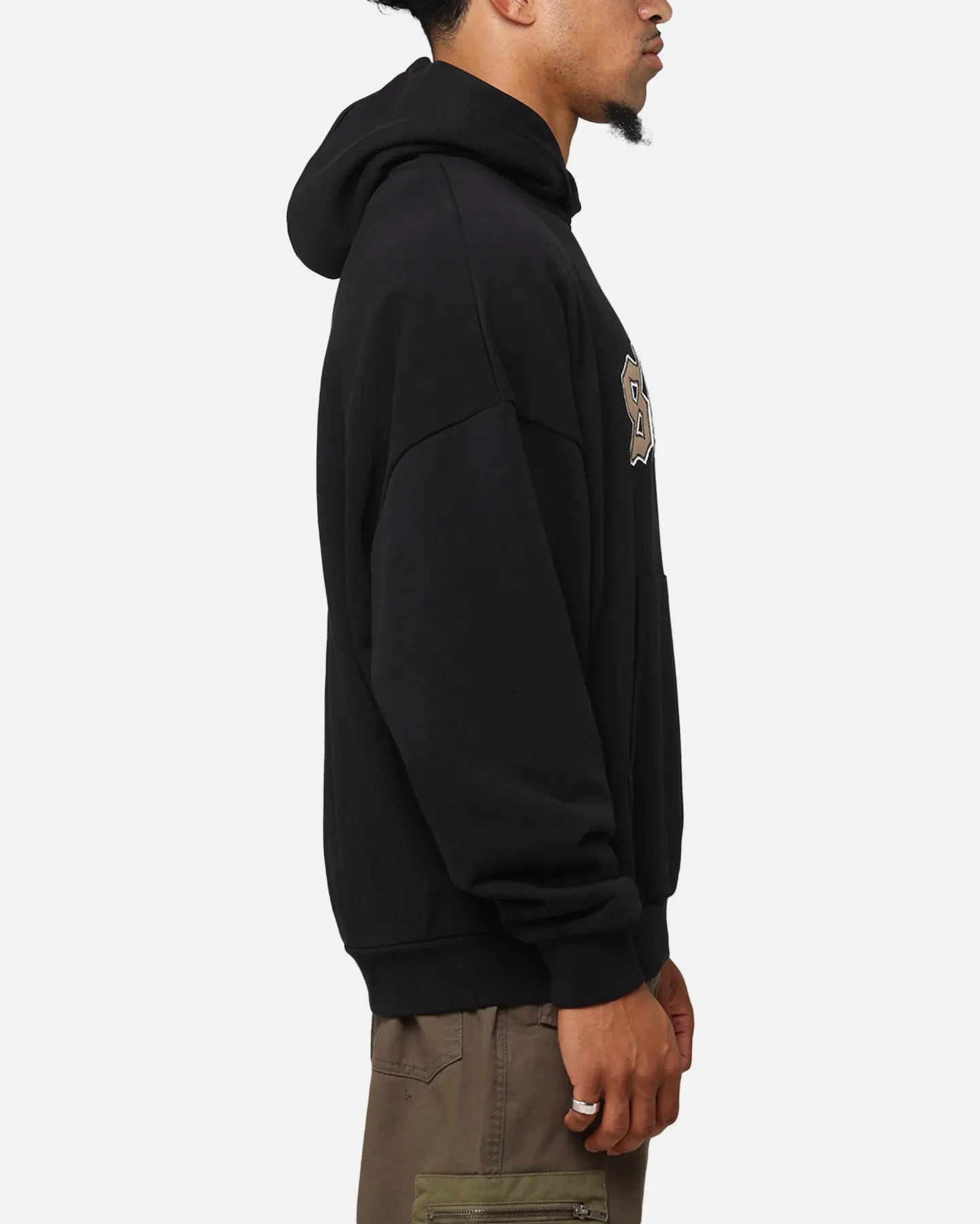 Saint Morta Cambronne Layered Boxy Hoodie Black/Stone