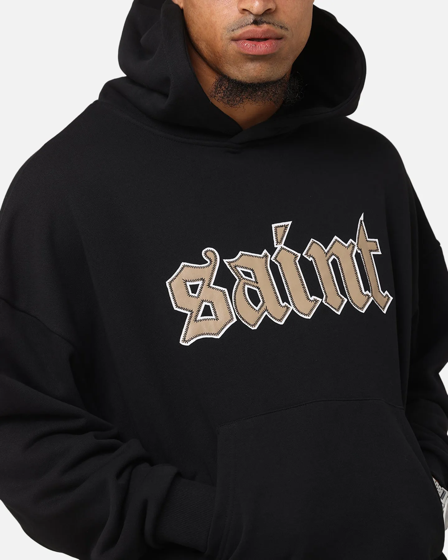 Saint Morta Cambronne Layered Boxy Hoodie Black/Stone