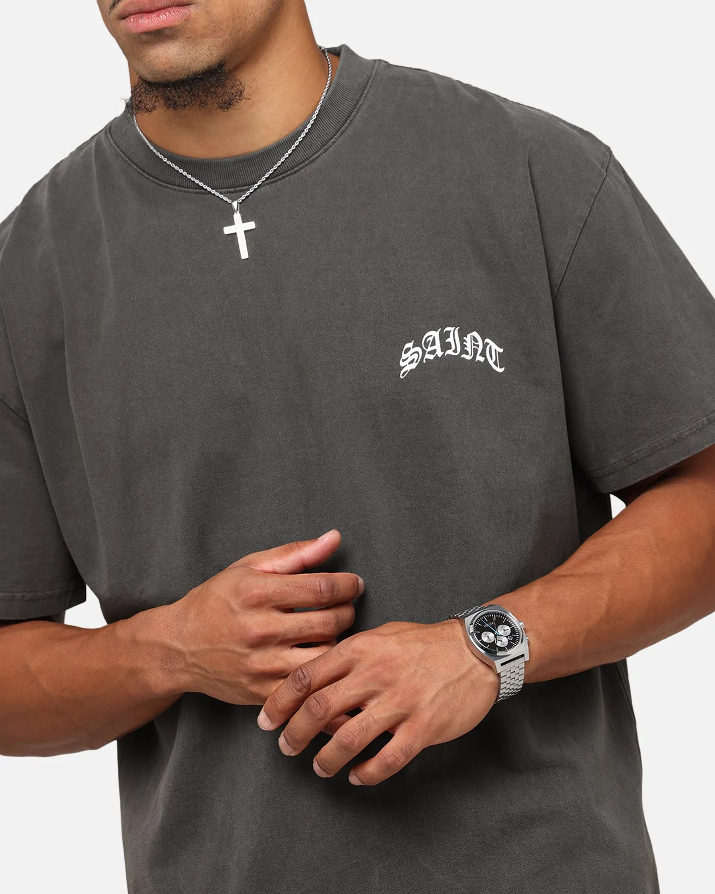 Saint Morta Maiden Boxy T-Shirt Black Wash