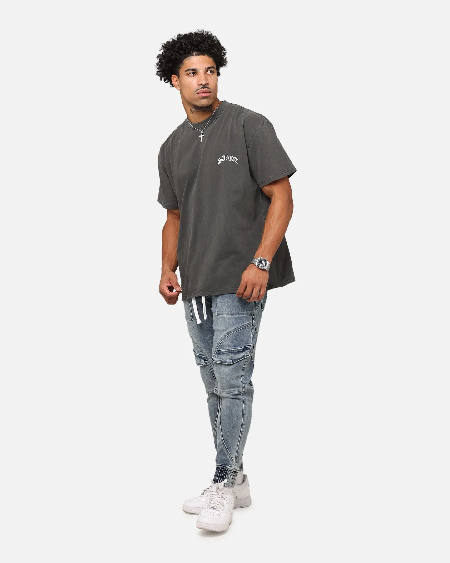 Saint Morta Maiden Boxy T-Shirt Black Wash