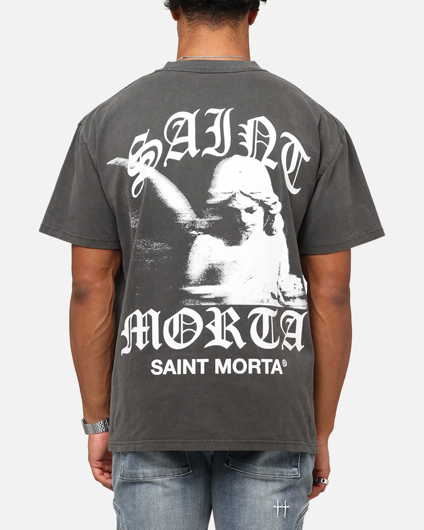 Saint Morta Maiden Boxy T-Shirt Black Wash