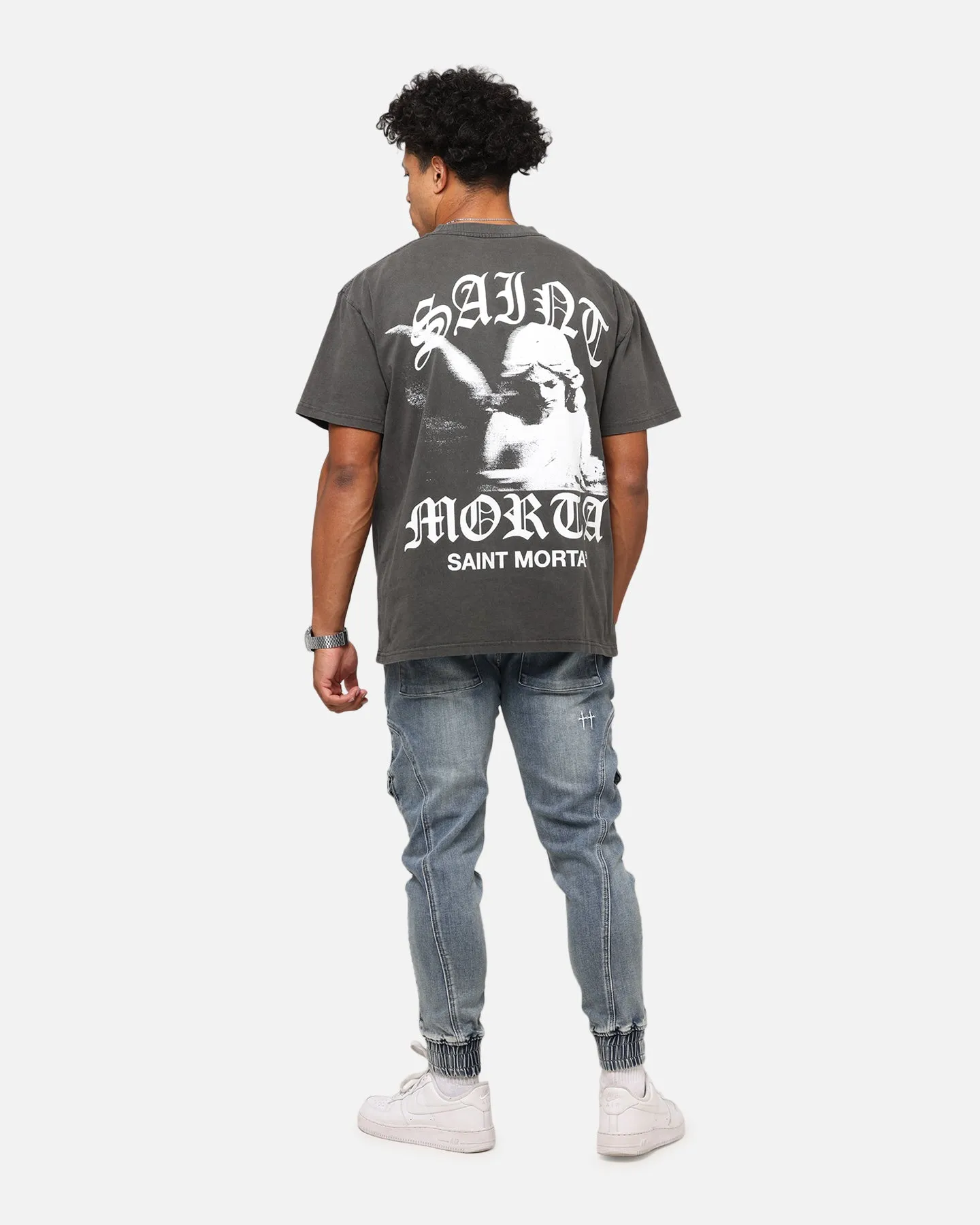 Saint Morta Maiden Boxy T-Shirt Black Wash