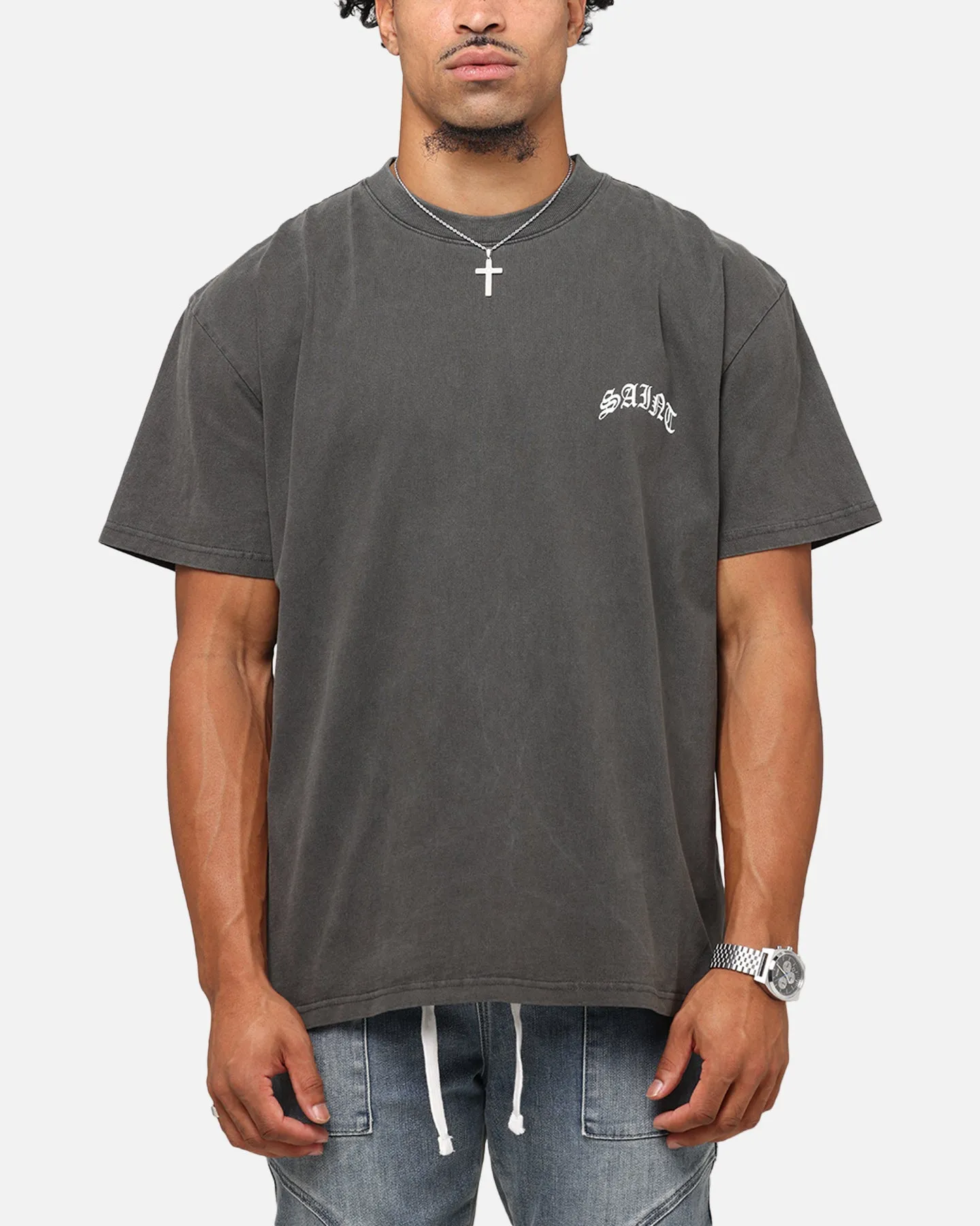 Saint Morta Maiden Boxy T-Shirt Black Wash