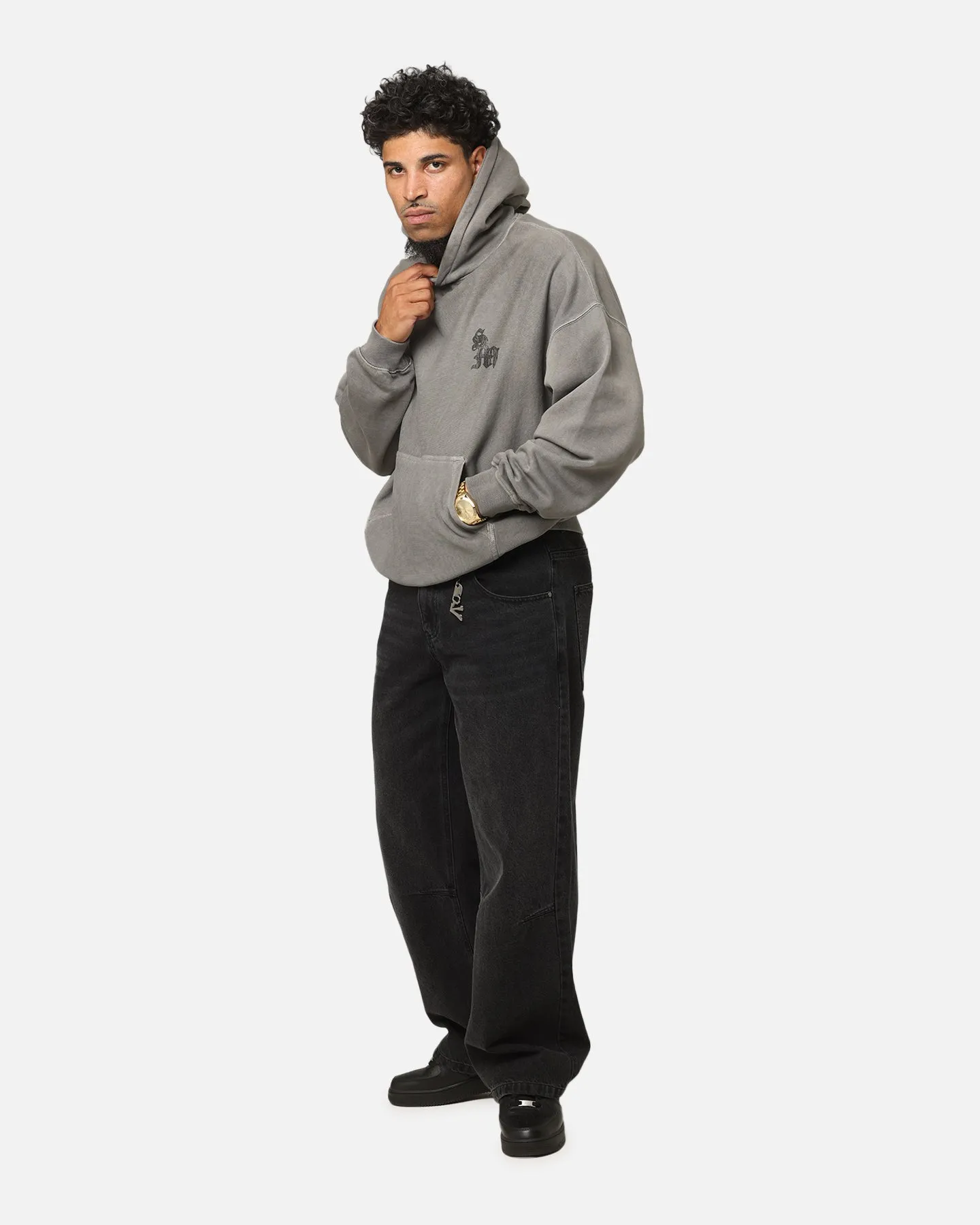 Saint Morta Nothing Is Forever Boxy Hoodie Washed Charcoal