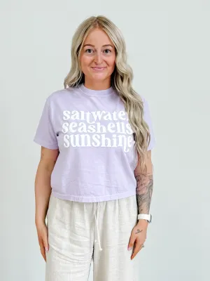 Saltwater, Seashells, Sunshine Boxy Graphic Tee