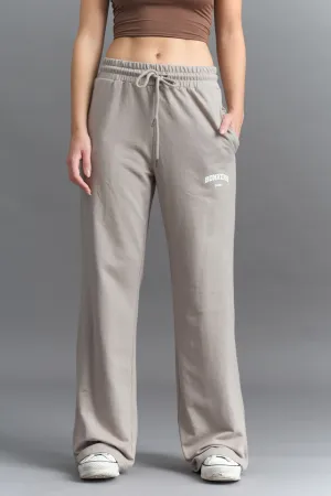 Sand Beige Wide-Leg Sweatpants