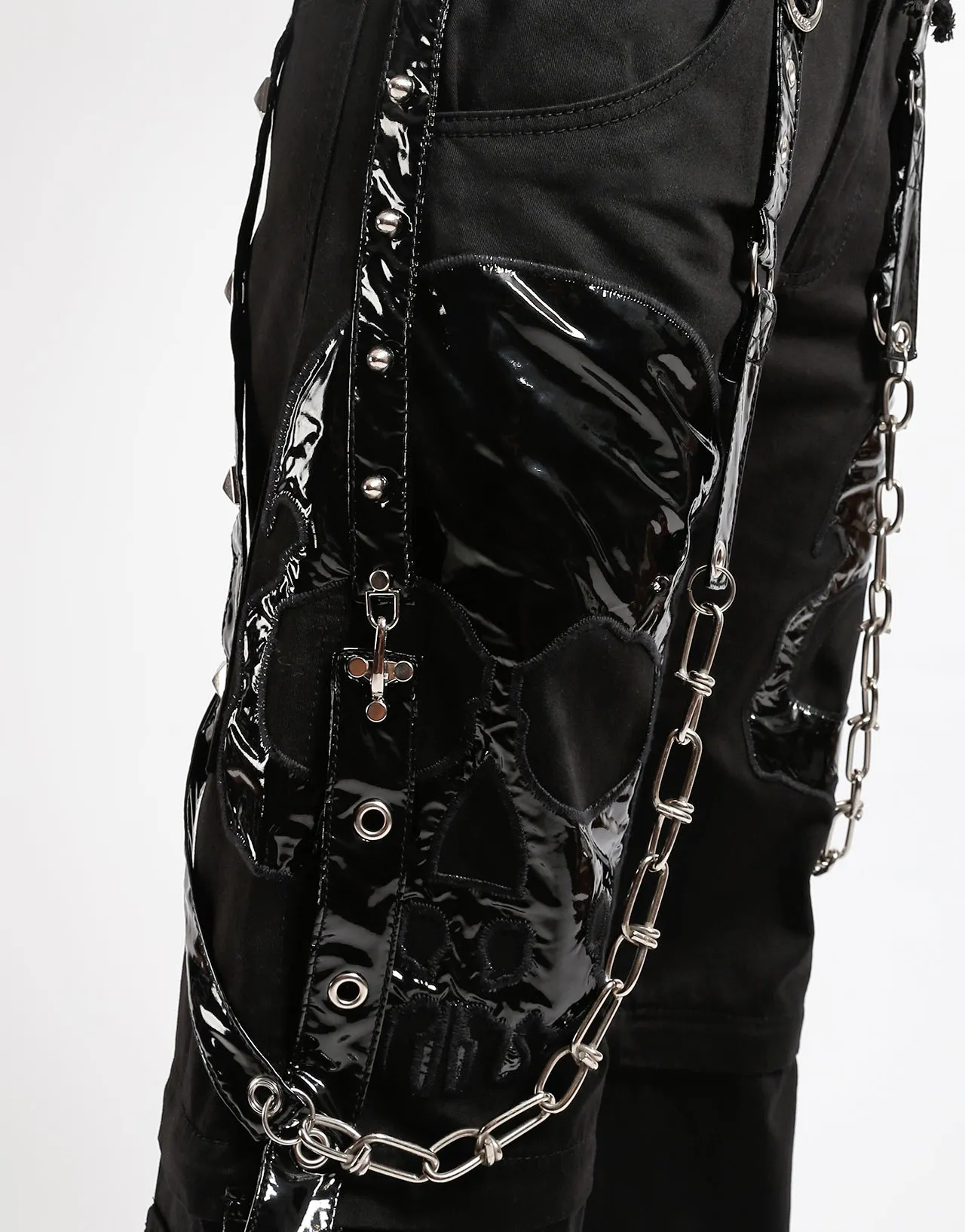 SCARE DARK STREET PANT BLACK PVC SKULL