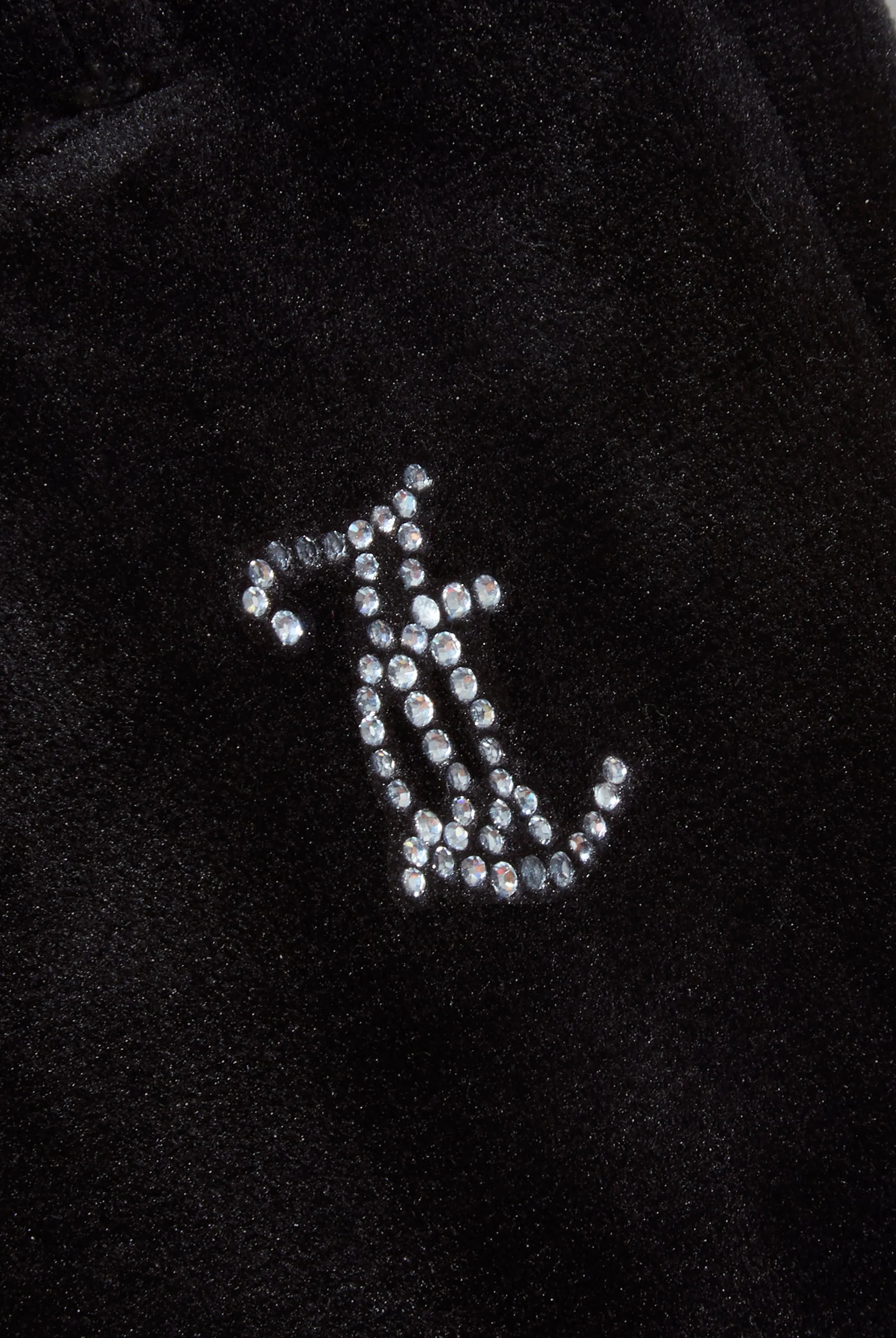 'SCORPIO' BLACK VELOUR DIAMANTÉ TRACKSUIT BOTTOM