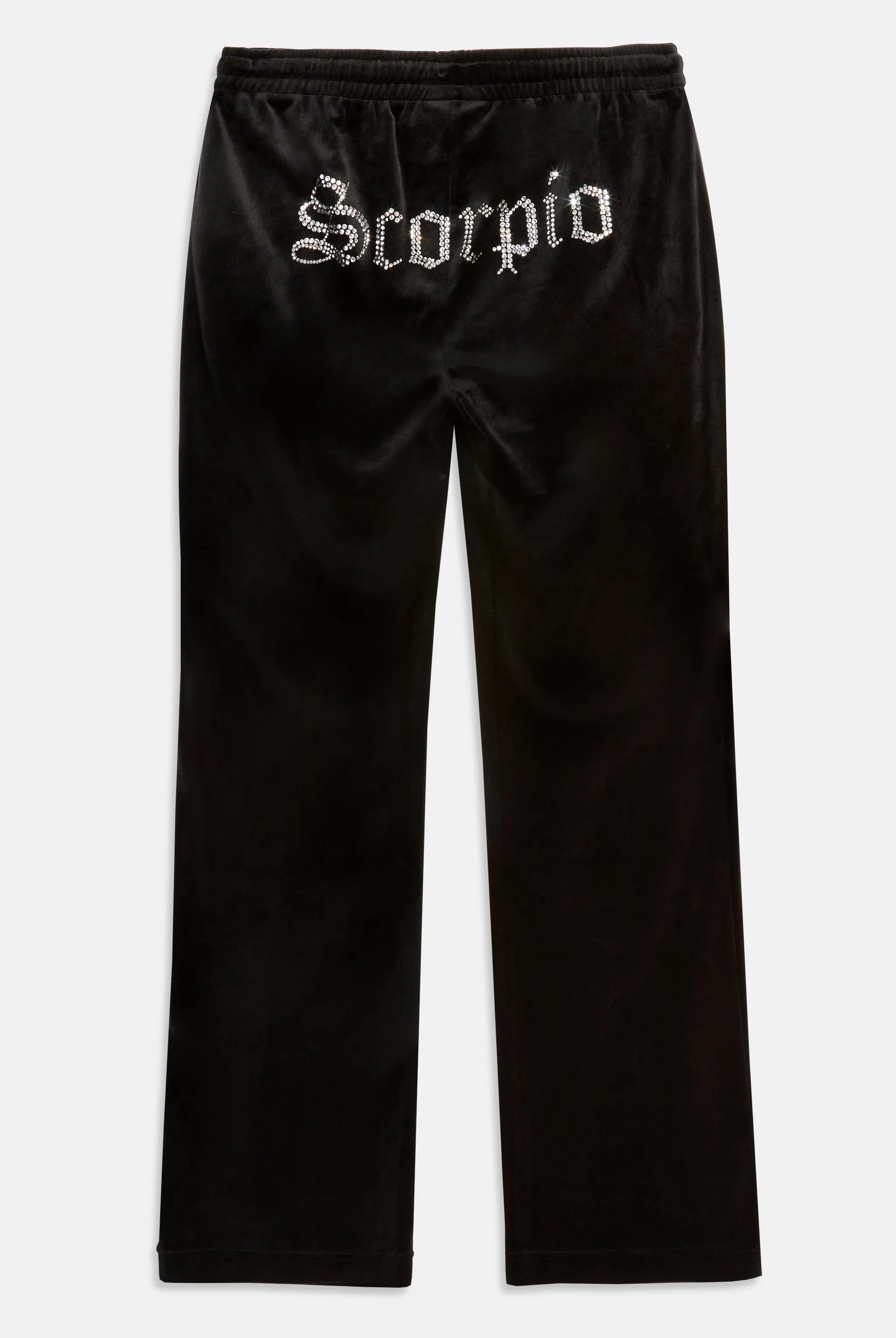 'SCORPIO' BLACK VELOUR DIAMANTÉ TRACKSUIT BOTTOM