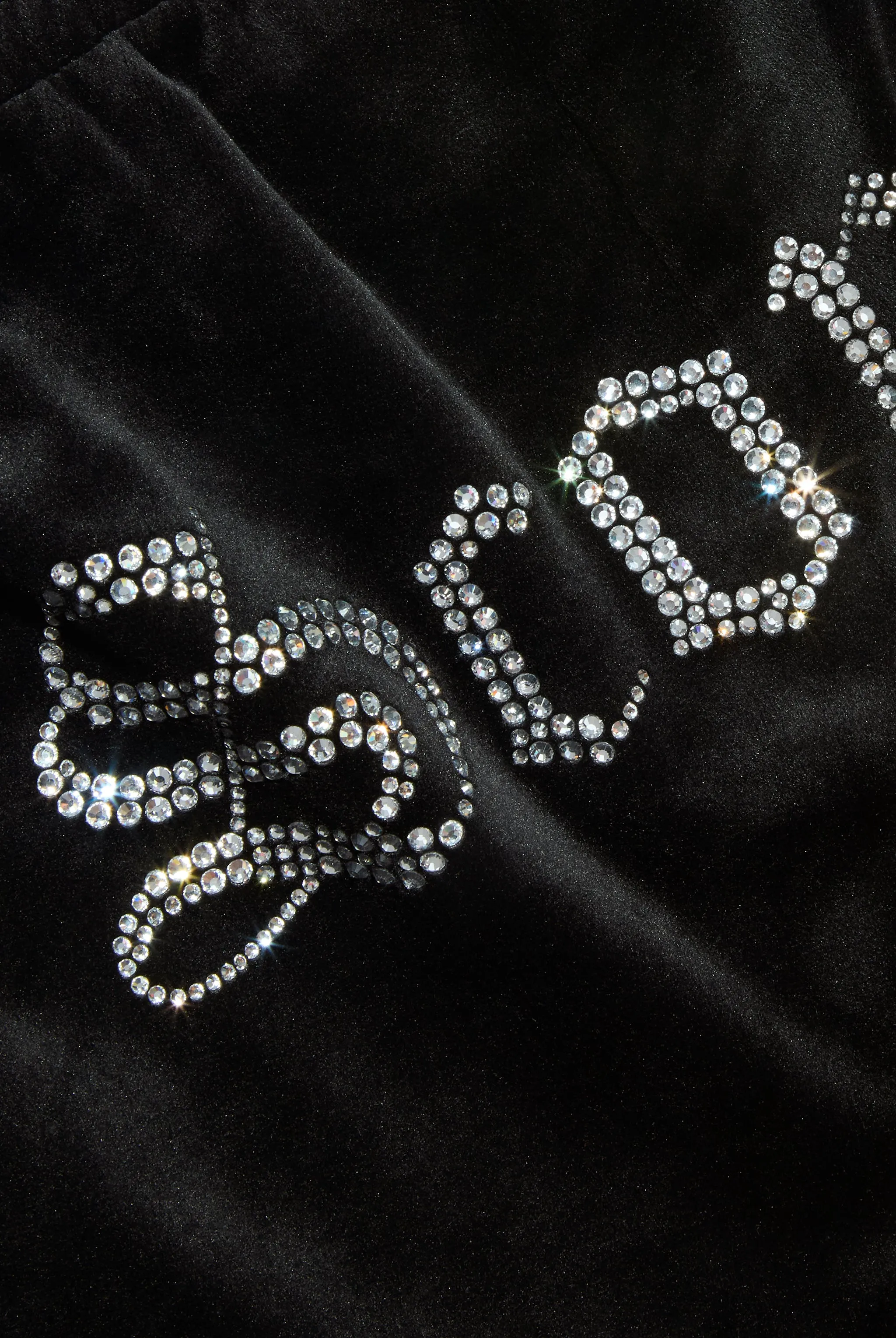 'SCORPIO' BLACK VELOUR DIAMANTÉ TRACKSUIT BOTTOM