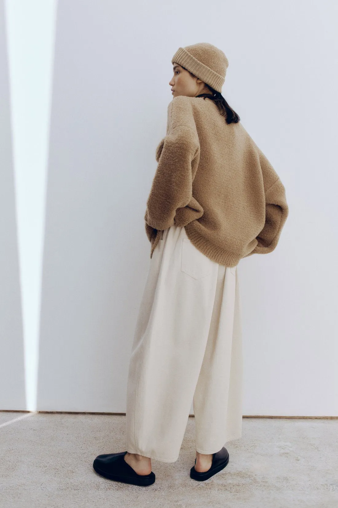Shearling Cardigan, Camel