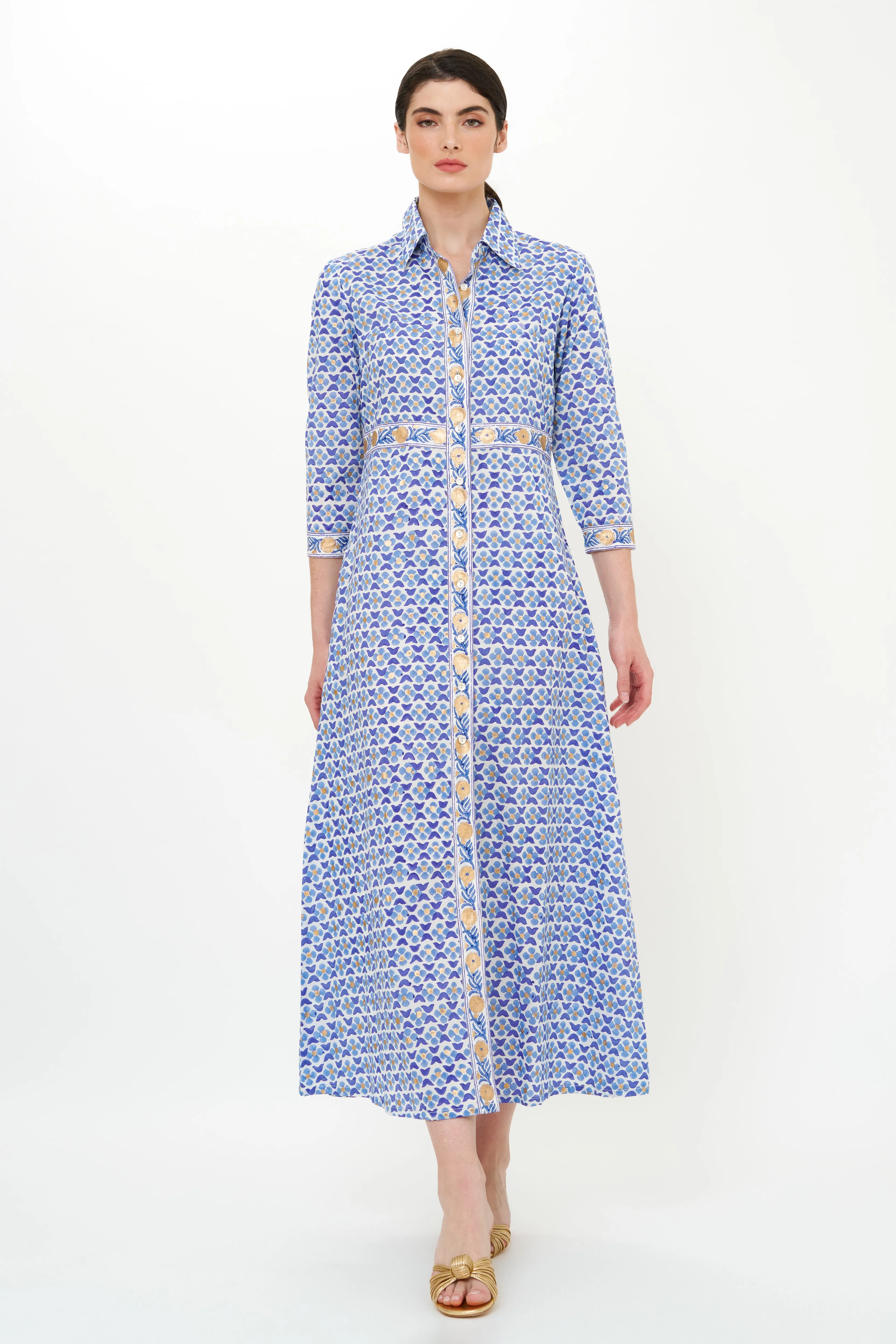 Shirt Dress Maxi- Veranda Blue