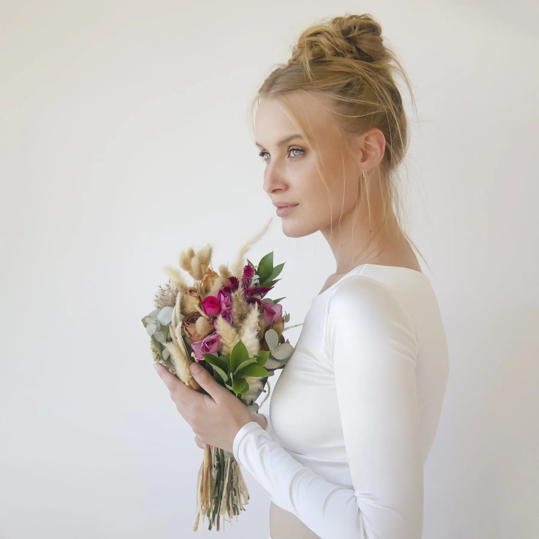 Silky Satin Long sleeves Wedding Top #2061