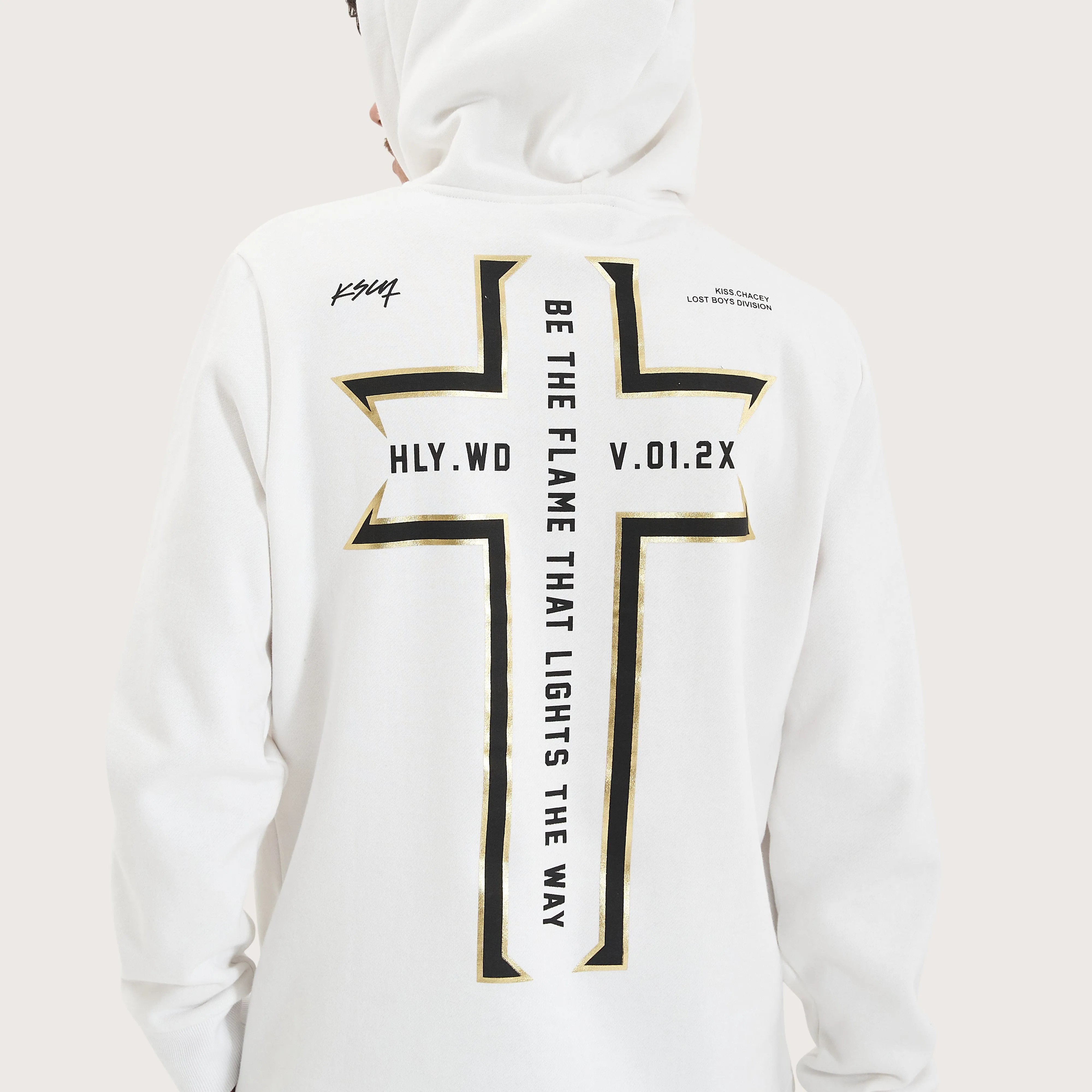 Southfall Heavy Hooded Dual Curved Sweater White