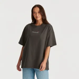 SPIRALING BOXY SLOUCH TEE - SLATE