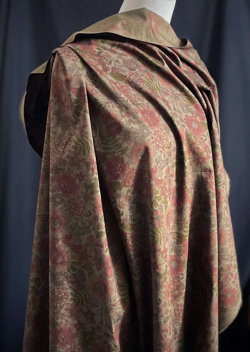 Stella Floral, Earth.  Cotton Poplin Fabric
