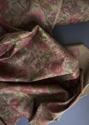 Stella Floral, Earth.  Cotton Poplin Fabric