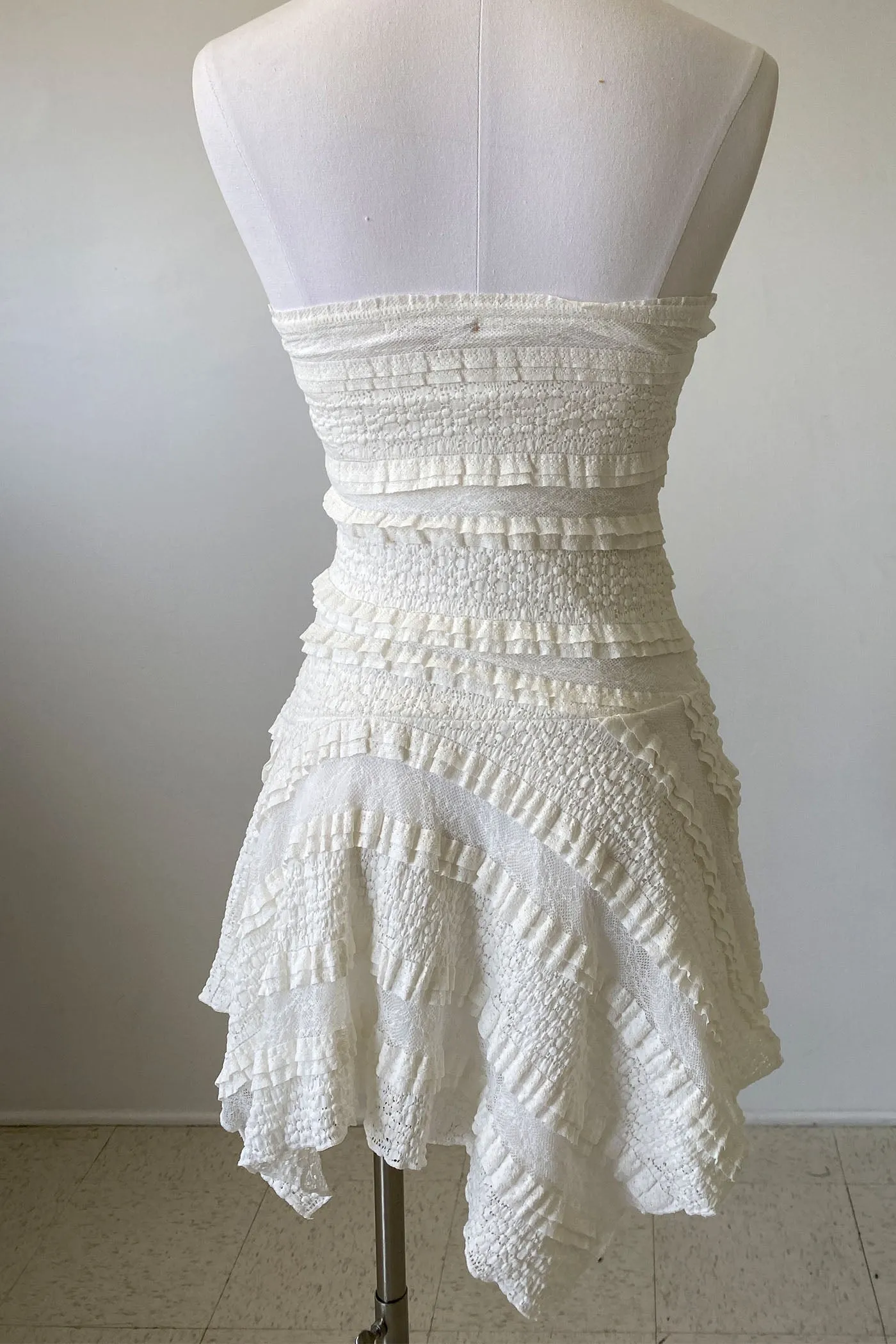 Stretch Lace Mini Strapless Dress