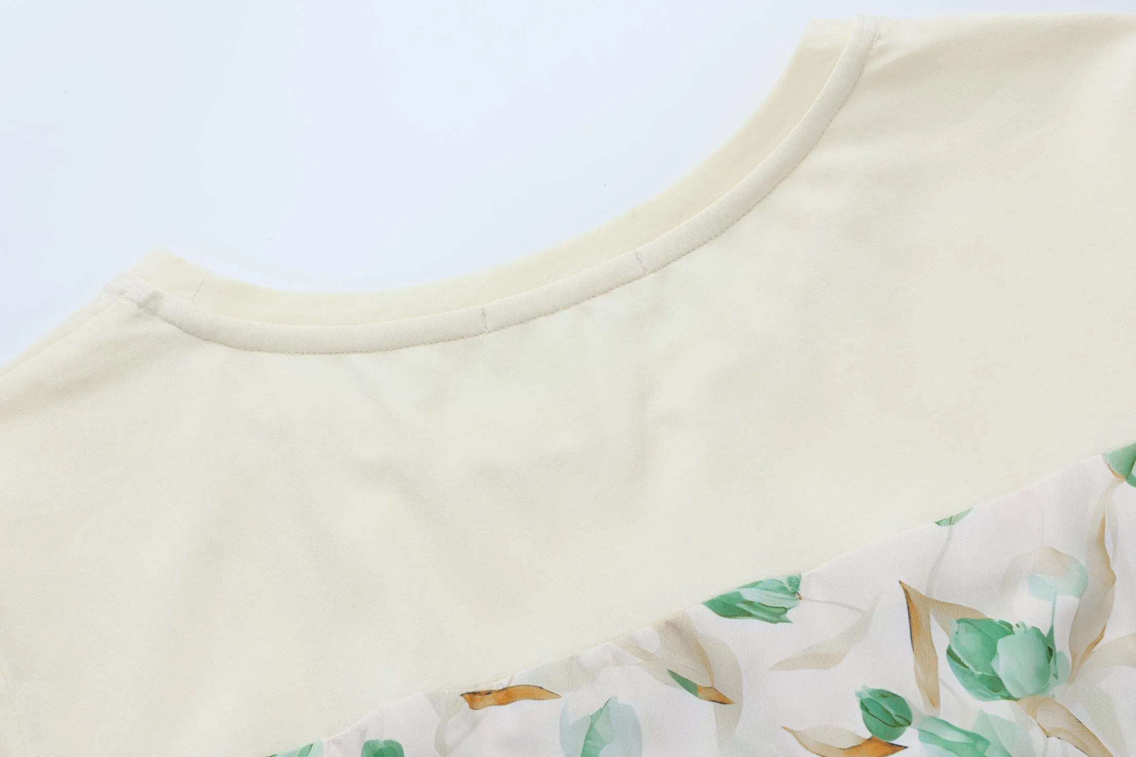 Stylish Faux Two-Piece Floral T-Shirt Dress for Women