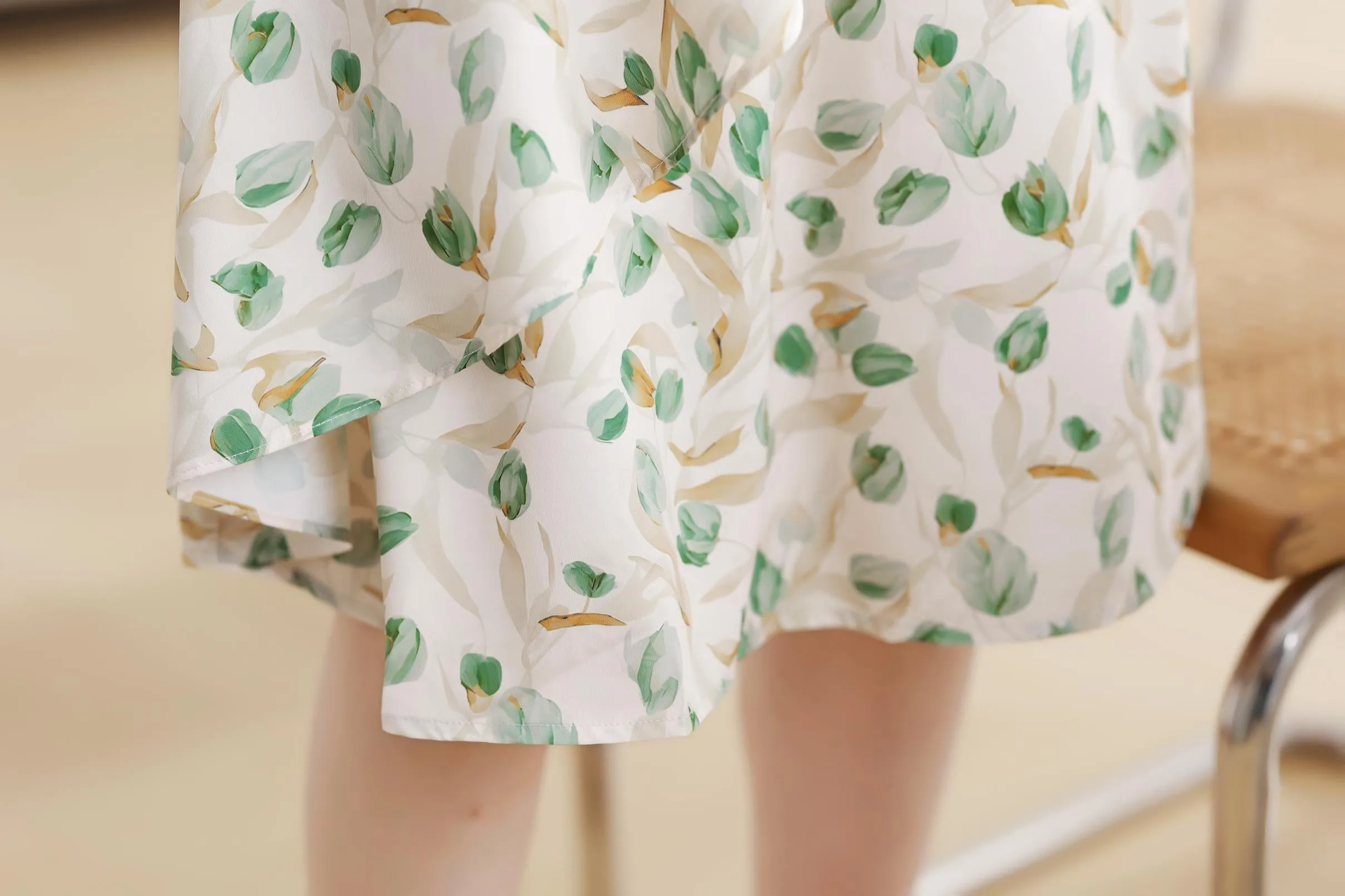 Stylish Faux Two-Piece Floral T-Shirt Dress for Women