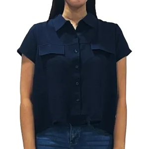 Stylistic Mr. Lee Ladies Basic Woven Shirt Boxy Fit 160465 (Navy)