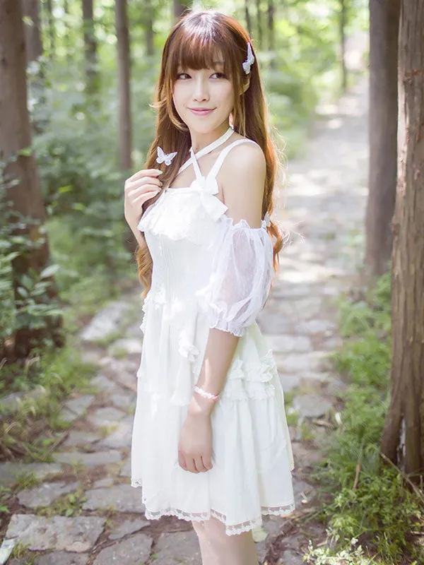 Sweet Lolita Dress Lace Ruffle Chiffon Lolita Jumper Skirt