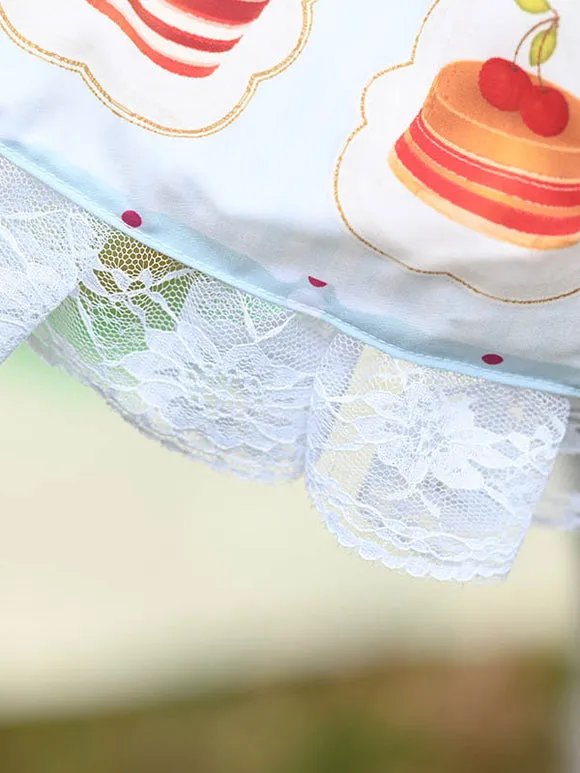 Sweet Lolita Overskirt Candy Colors Polyester Light Sky Blue Daily Casual Tea Party Lace Lolita Skirts