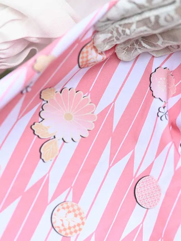 Sweet Lolita SK Overskirt Floral Print Pink Lace Tea Party Daily Casual Lolita Skirts