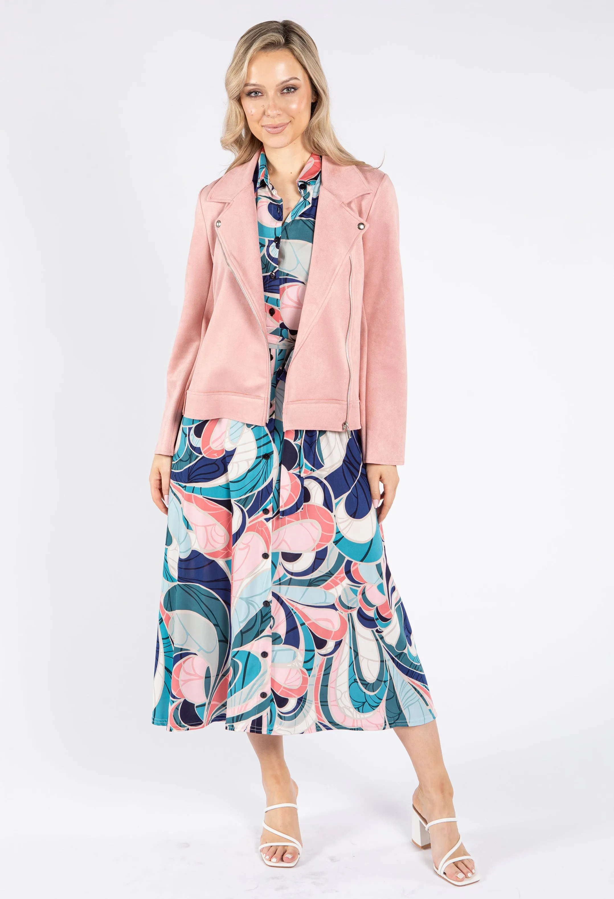 Swirl Print Tie Waist Dress