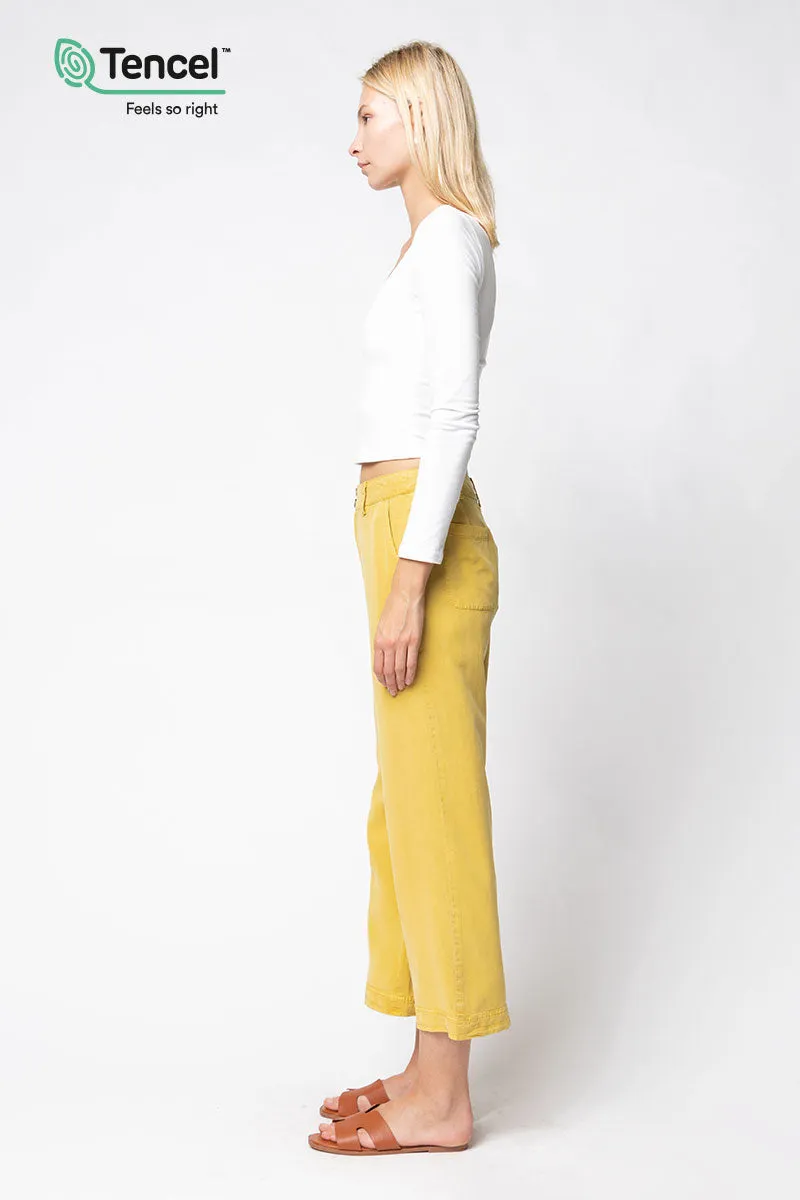 Tencel™ Denim Garment Dye Wide Leg Pant