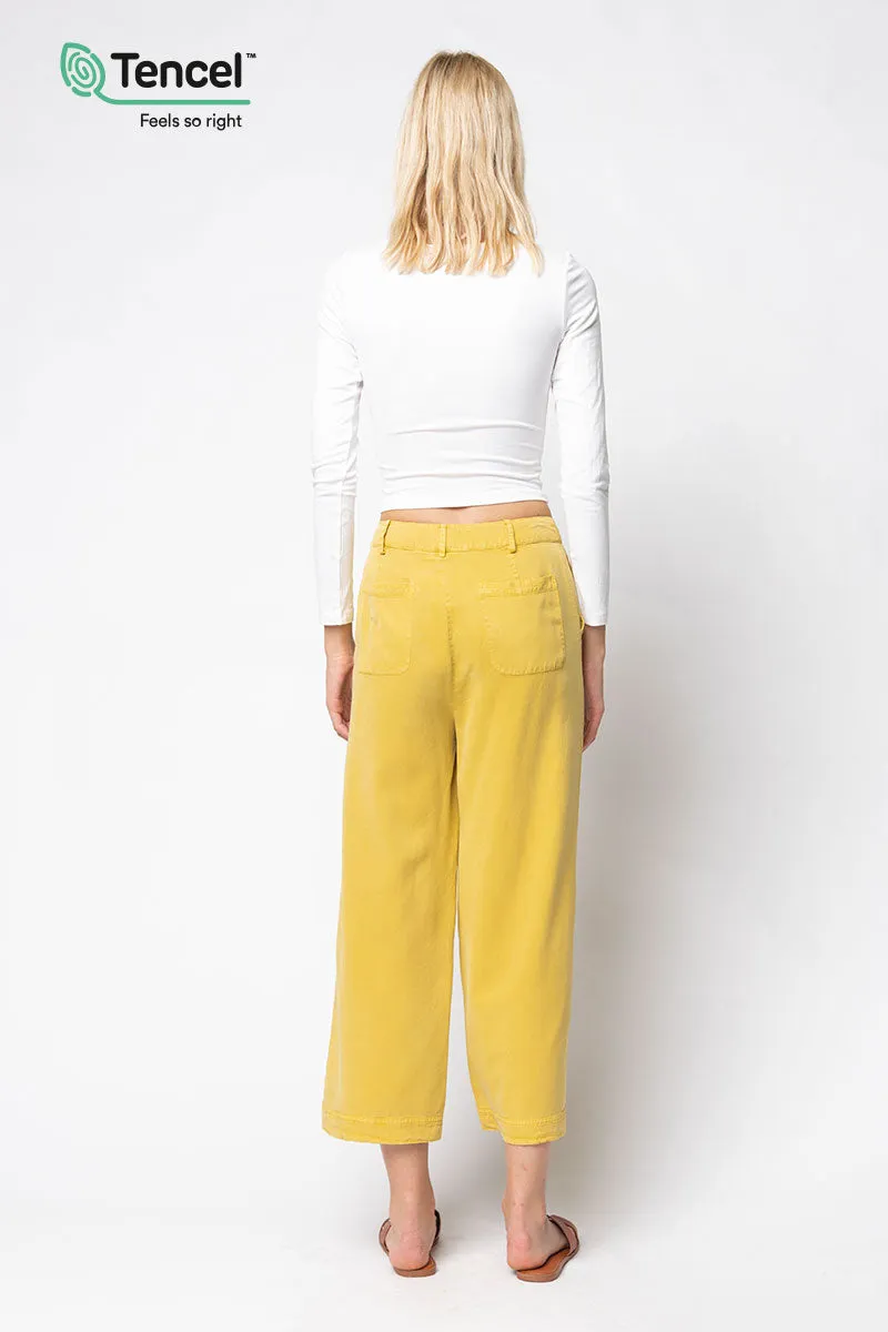 Tencel™ Denim Garment Dye Wide Leg Pant
