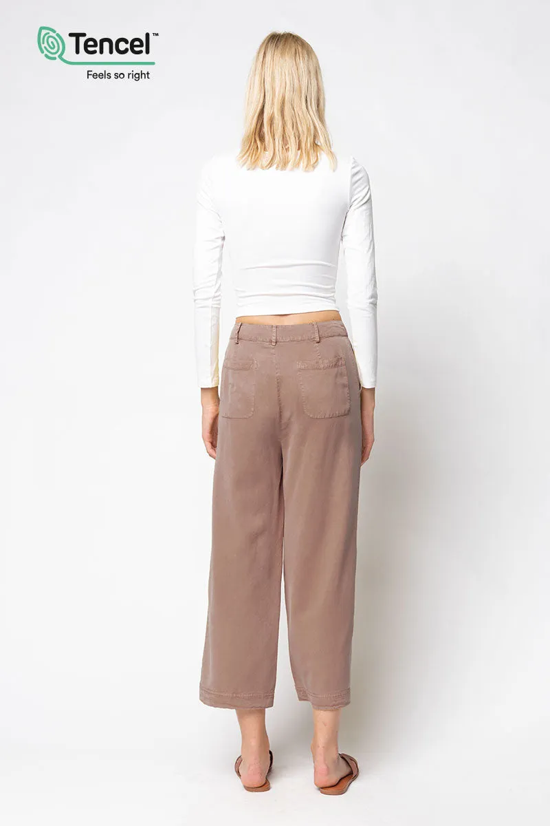 Tencel™ Denim Garment Dye Wide Leg Pant