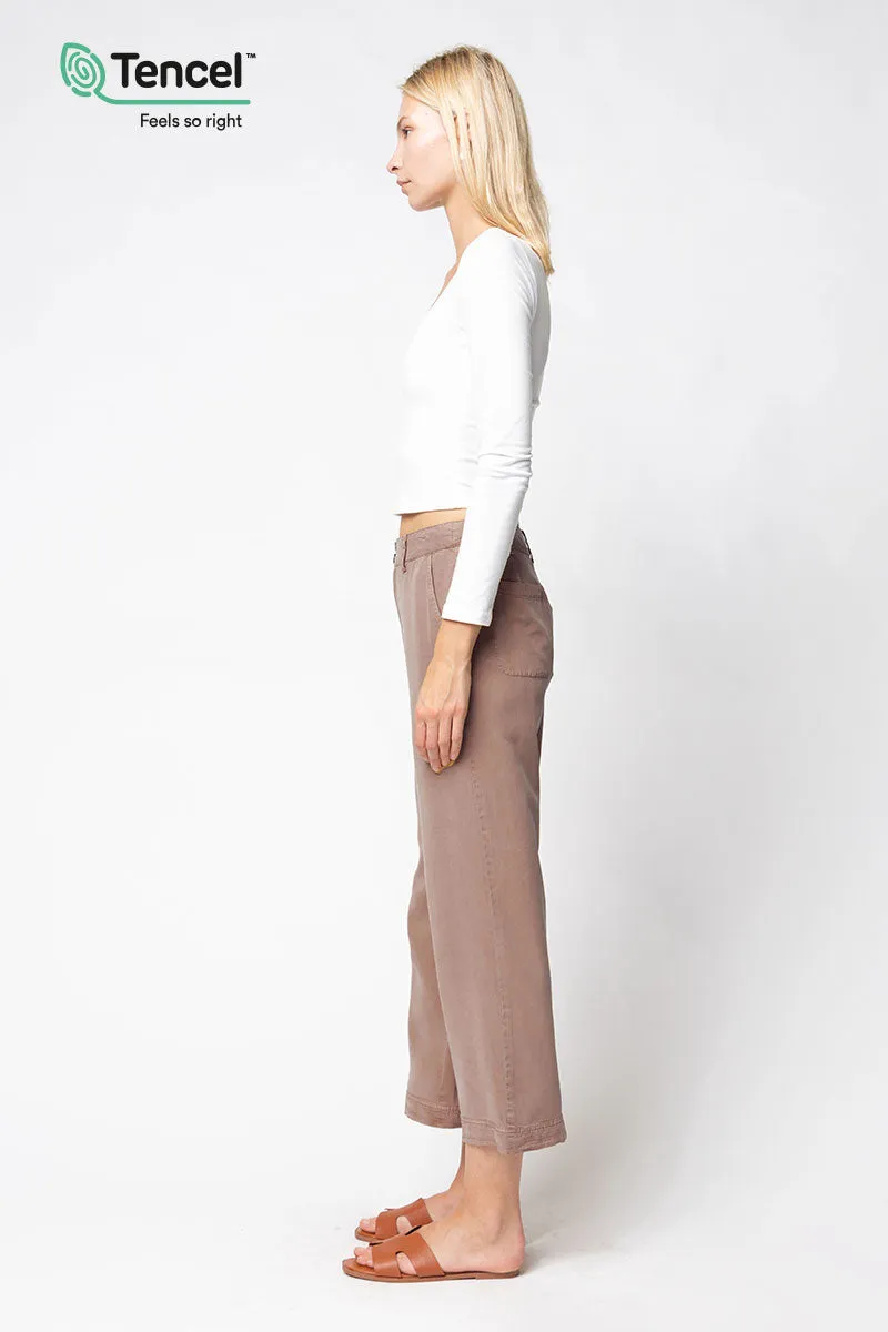 Tencel™ Denim Garment Dye Wide Leg Pant