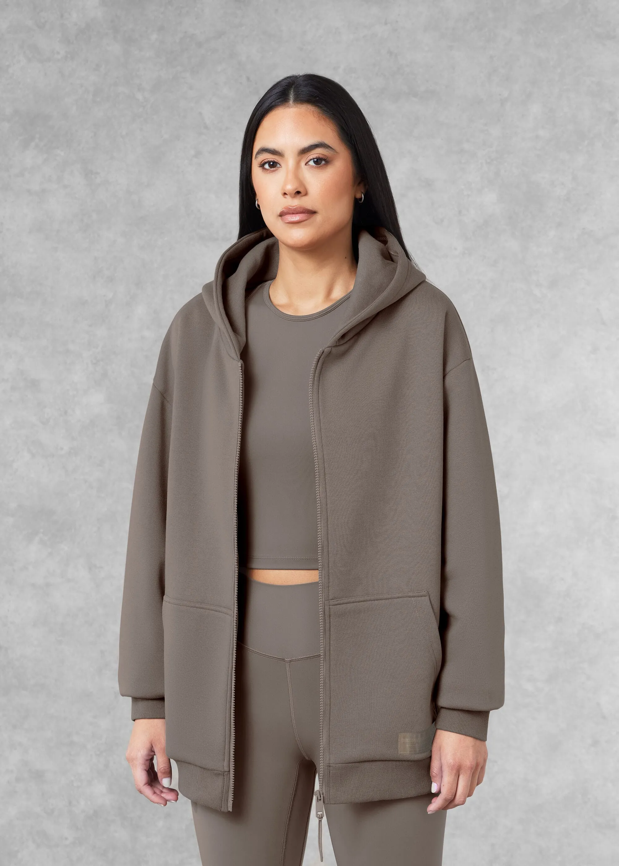 THE GIVING MOVEMENT COTTON OVERSIZED ZIP HOODIE