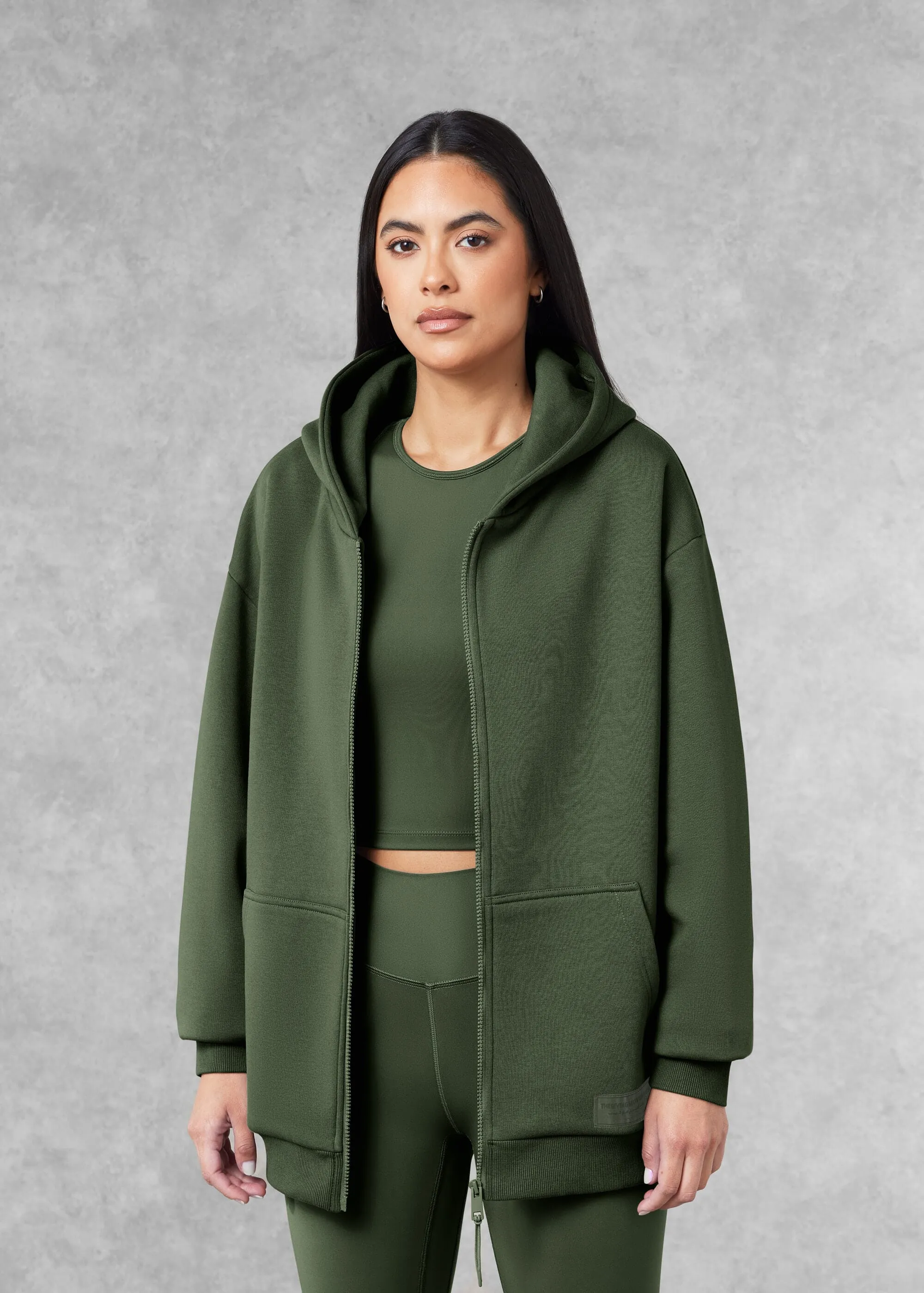THE GIVING MOVEMENT COTTON OVERSIZED ZIP HOODIE