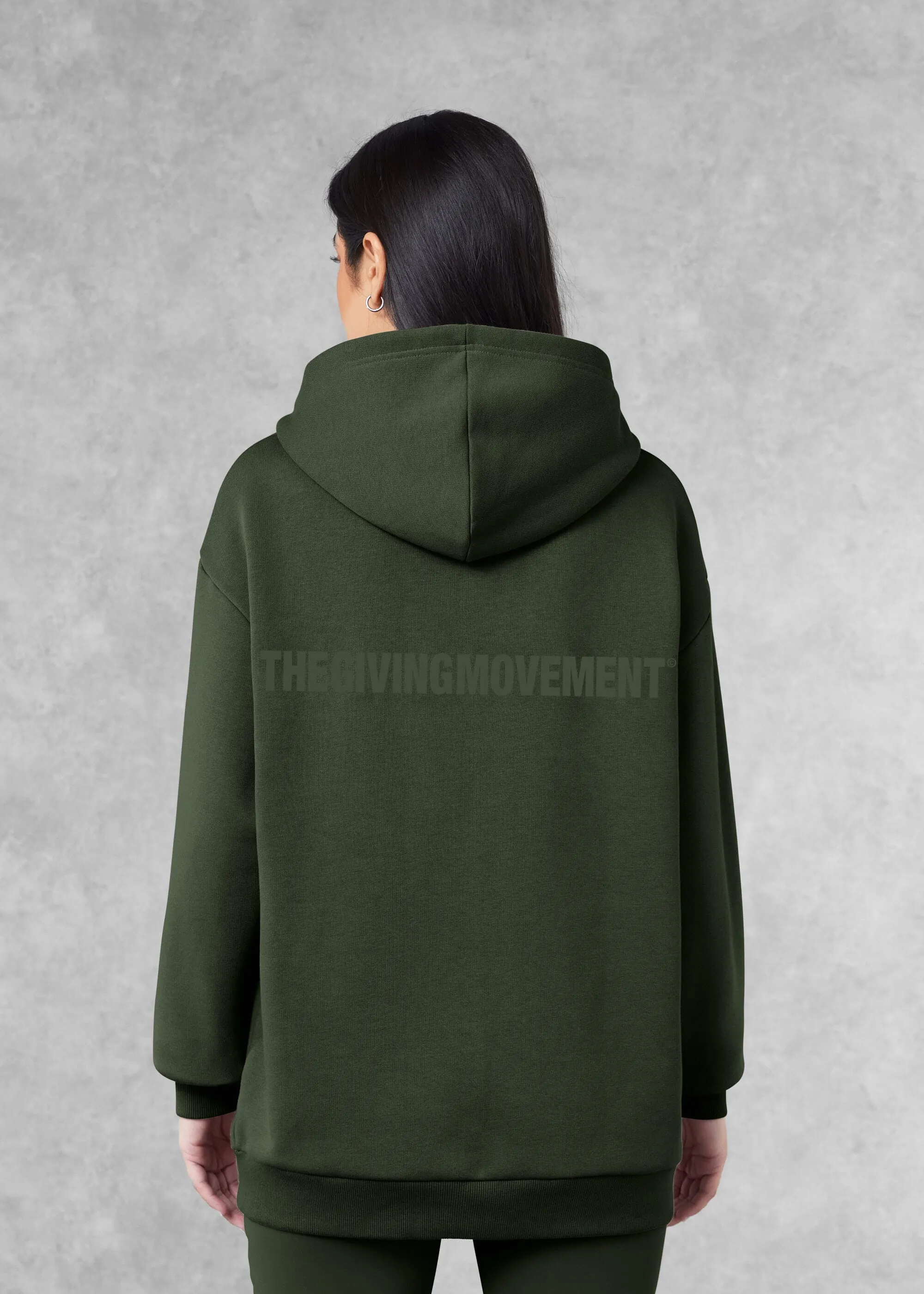 THE GIVING MOVEMENT COTTON OVERSIZED ZIP HOODIE