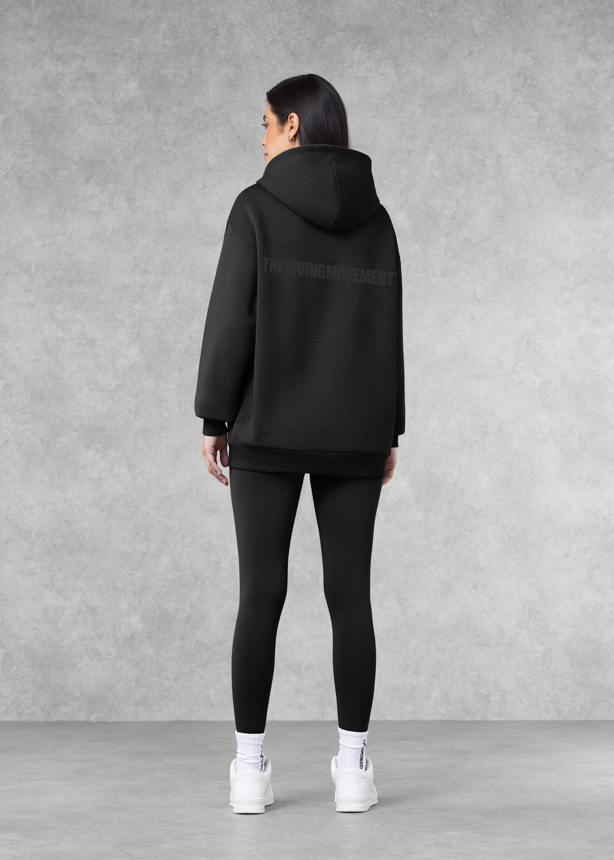 THE GIVING MOVEMENT COTTON OVERSIZED ZIP HOODIE
