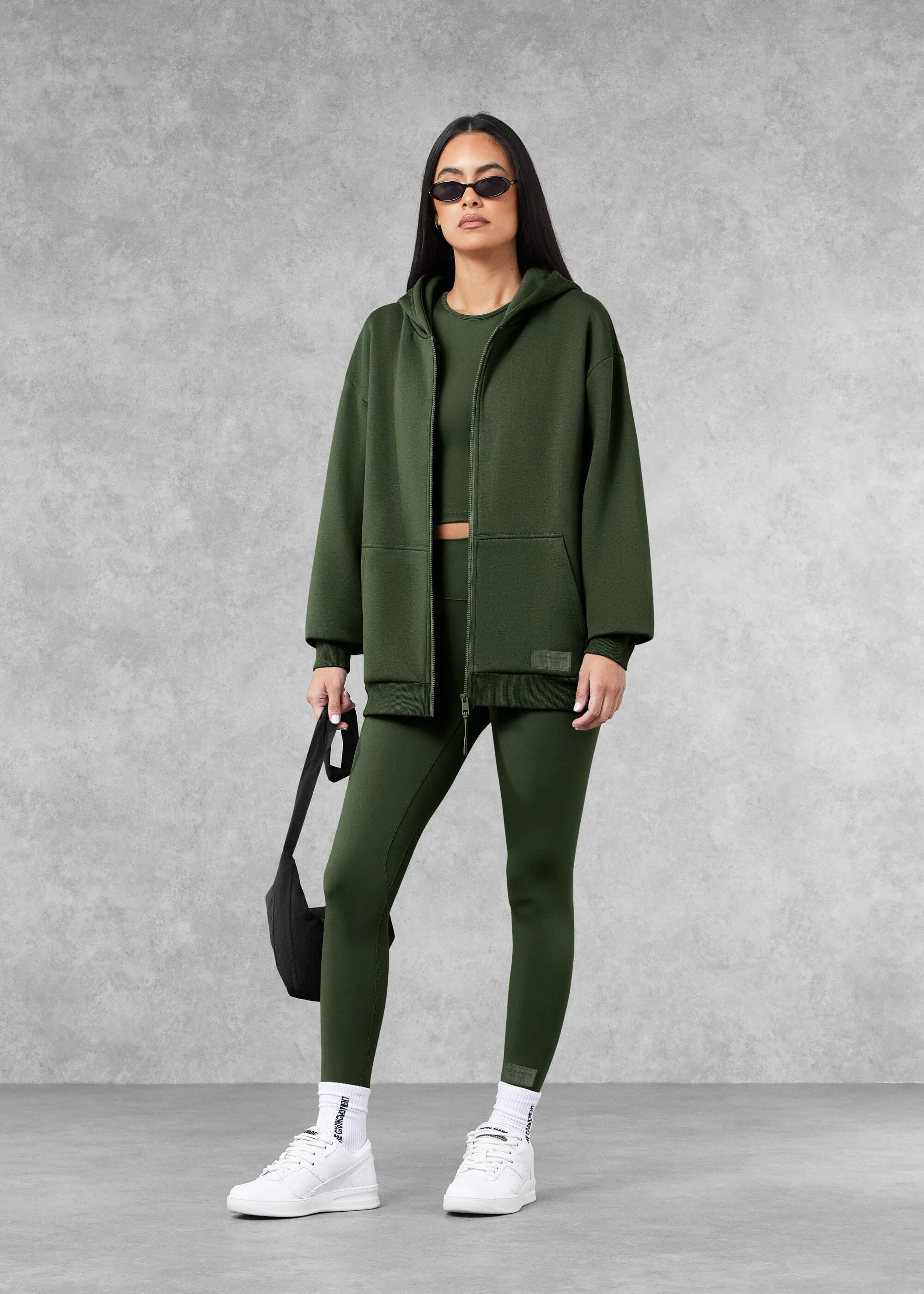 THE GIVING MOVEMENT COTTON OVERSIZED ZIP HOODIE
