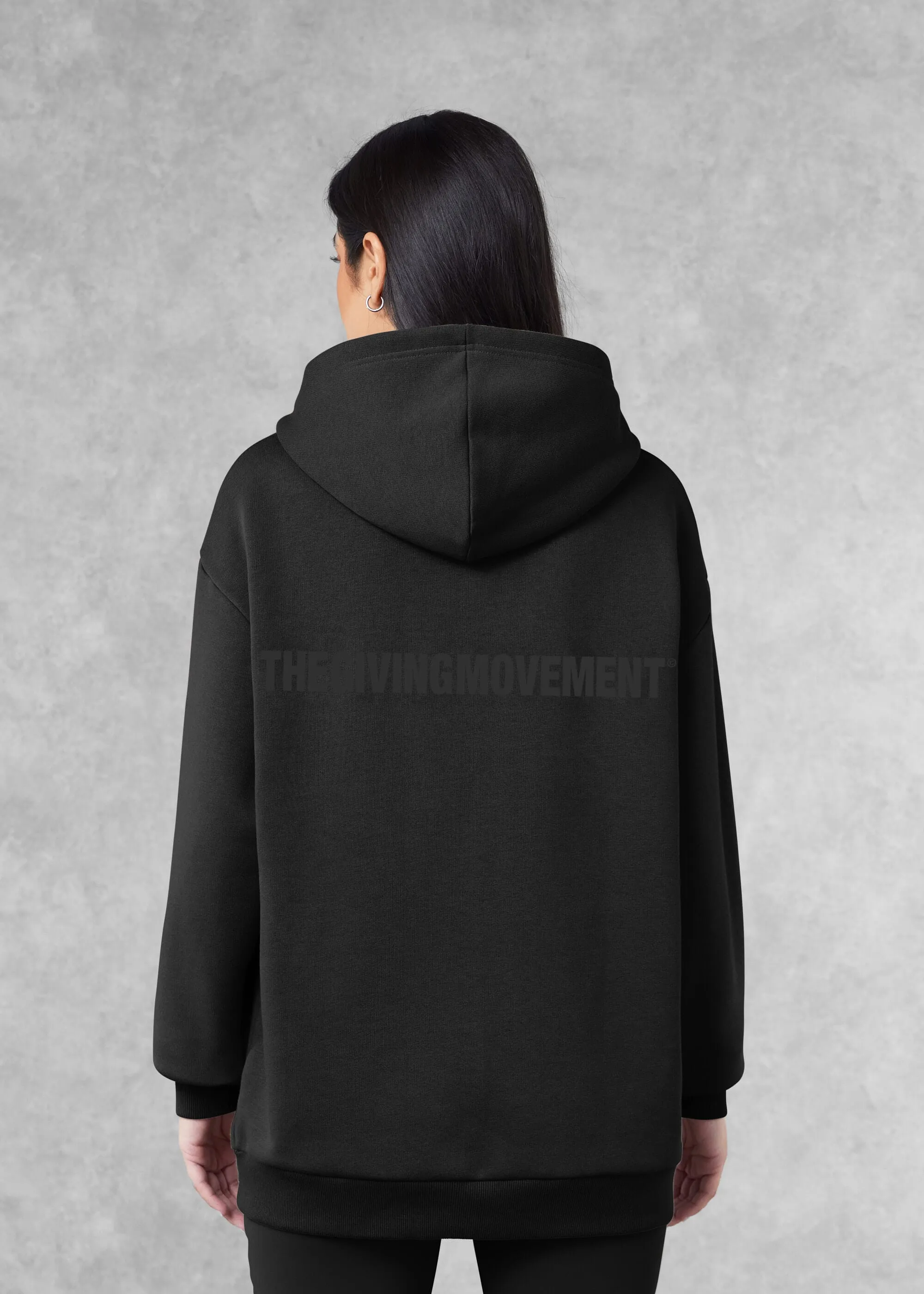 THE GIVING MOVEMENT COTTON OVERSIZED ZIP HOODIE