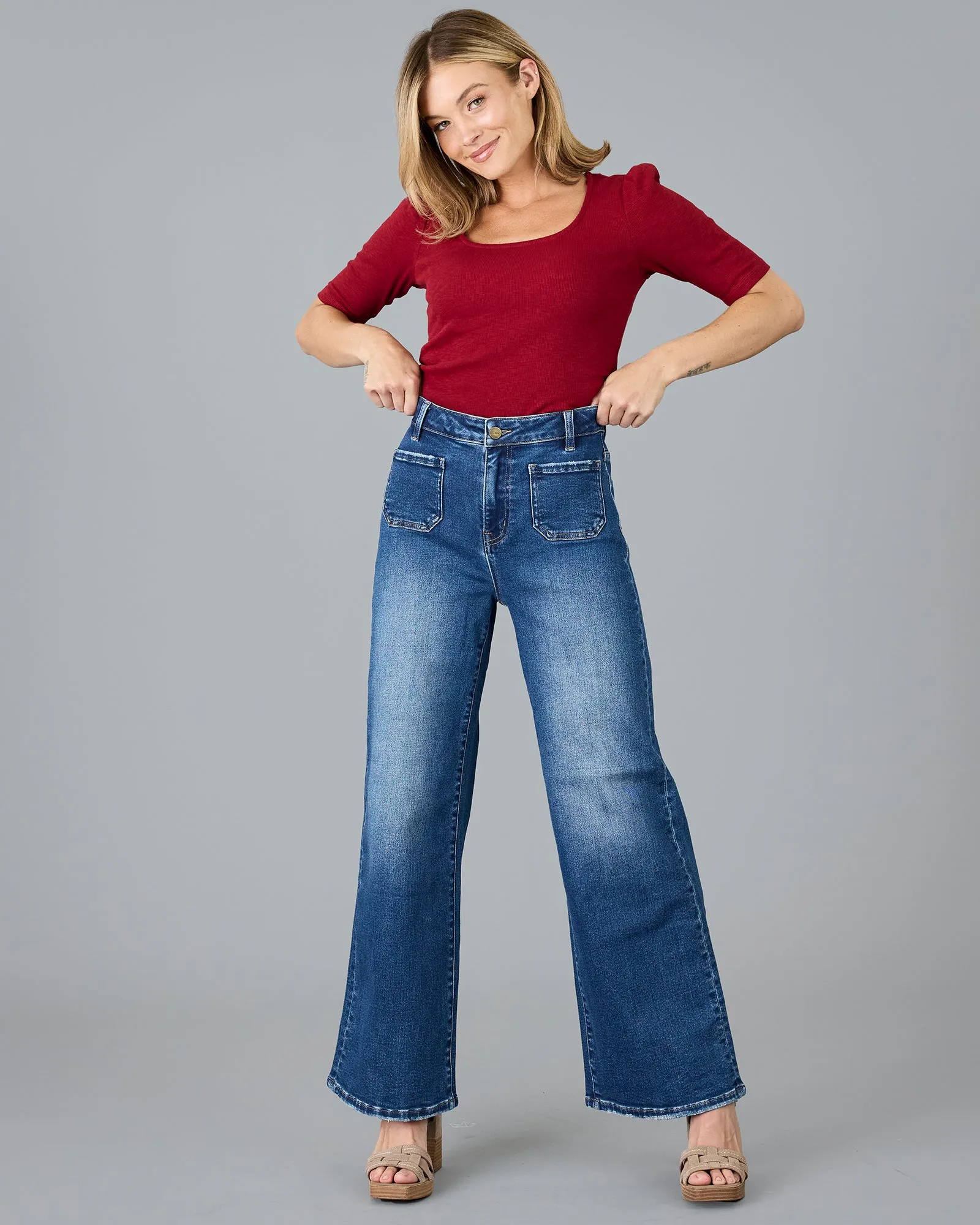 The Perfect Pocket Wide Leg Jean by Mica Denim