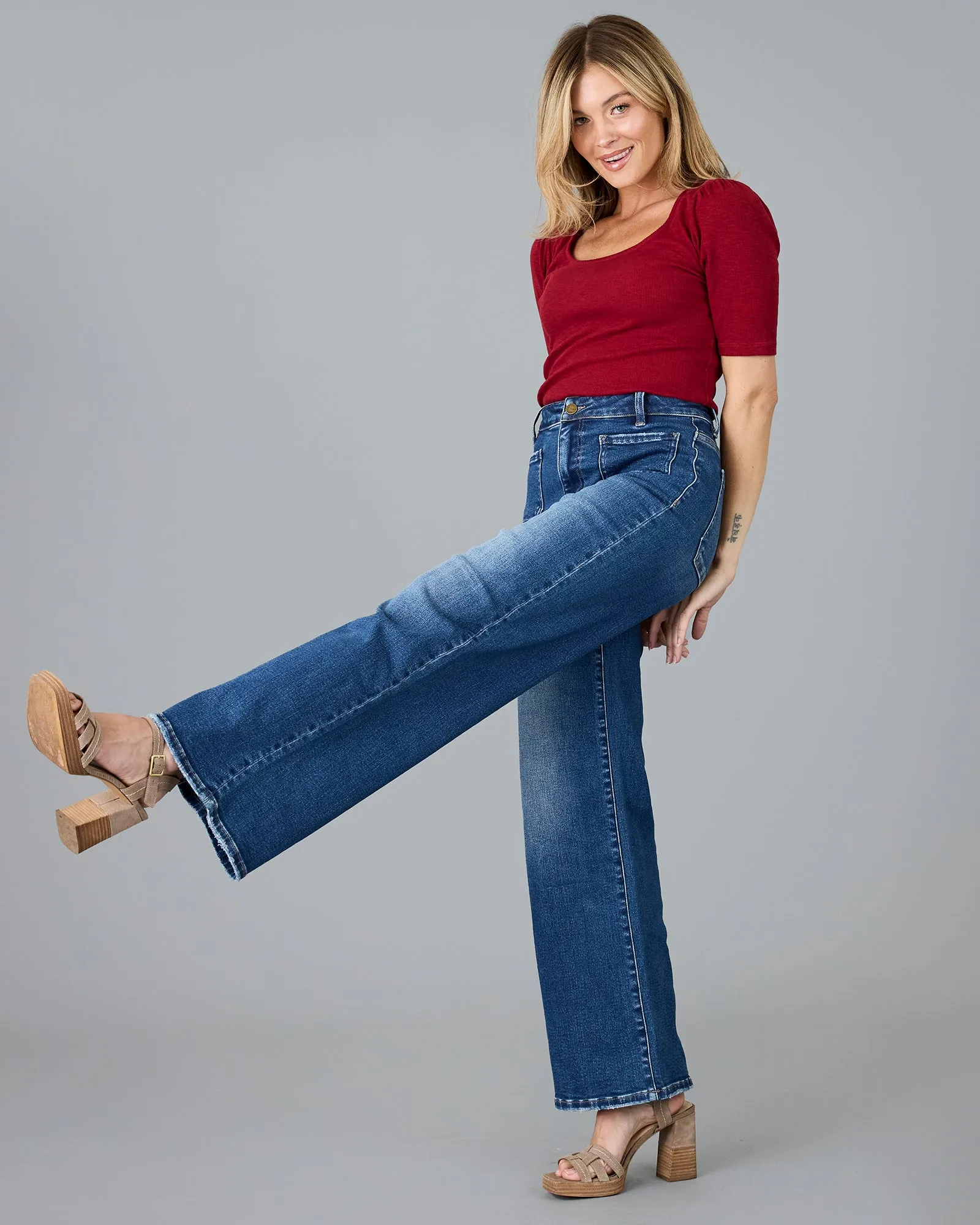 The Perfect Pocket Wide Leg Jean by Mica Denim