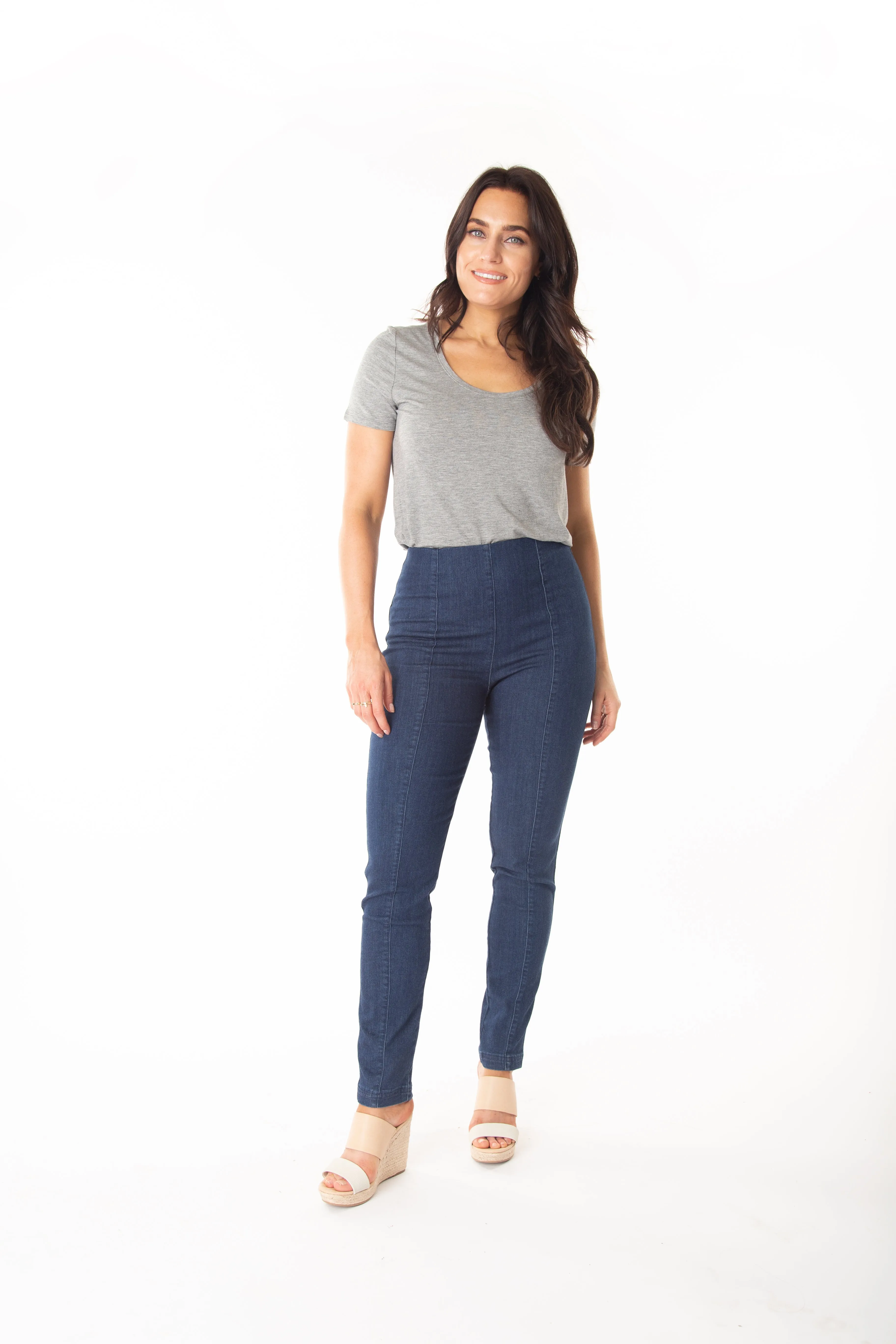 The Solid Seam Front Denim Jean Curve