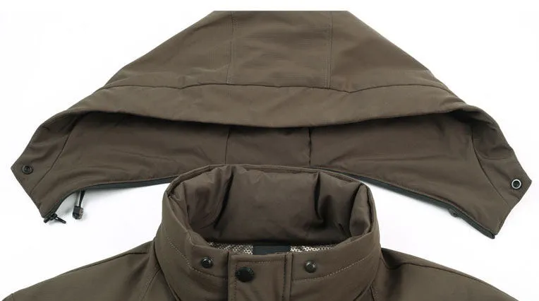 Thickened and Waterproof Down Jacket for Men with Zip-up Design