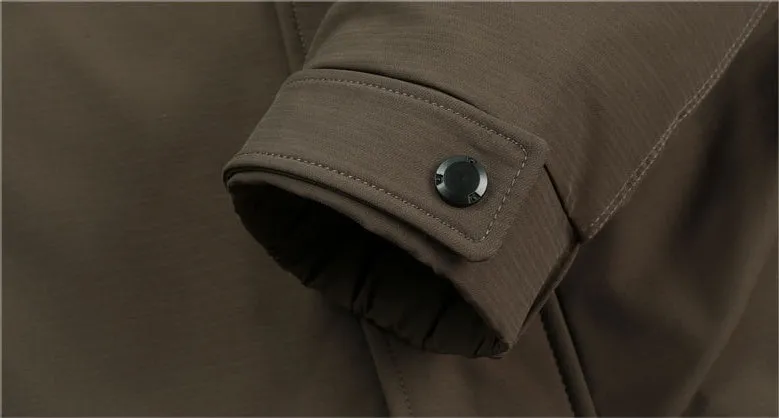 Thickened and Waterproof Down Jacket for Men with Zip-up Design