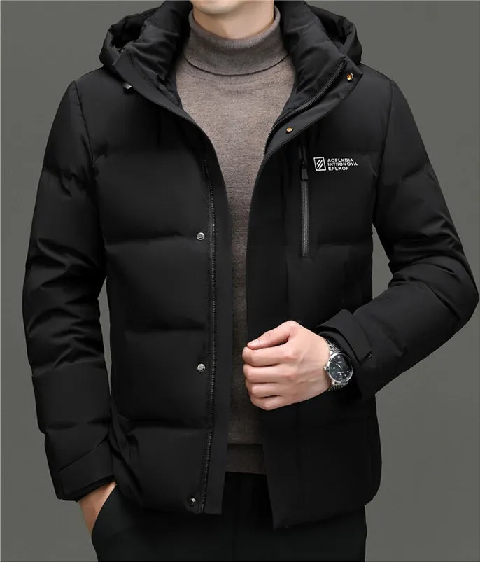 Thickened Hooded Puffer Down Jacket for Ultimate Warmth and Comfort