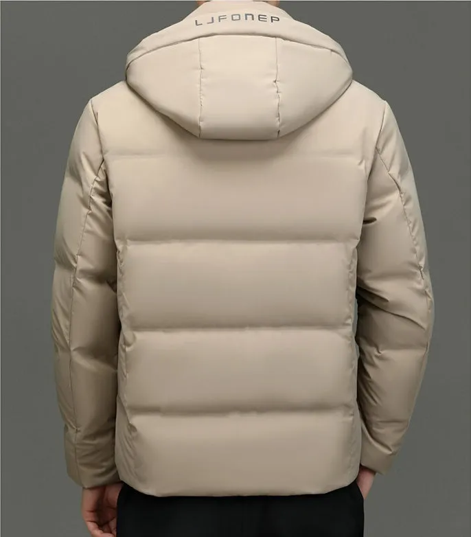 Thickened Hooded Puffer Down Jacket for Ultimate Warmth and Comfort