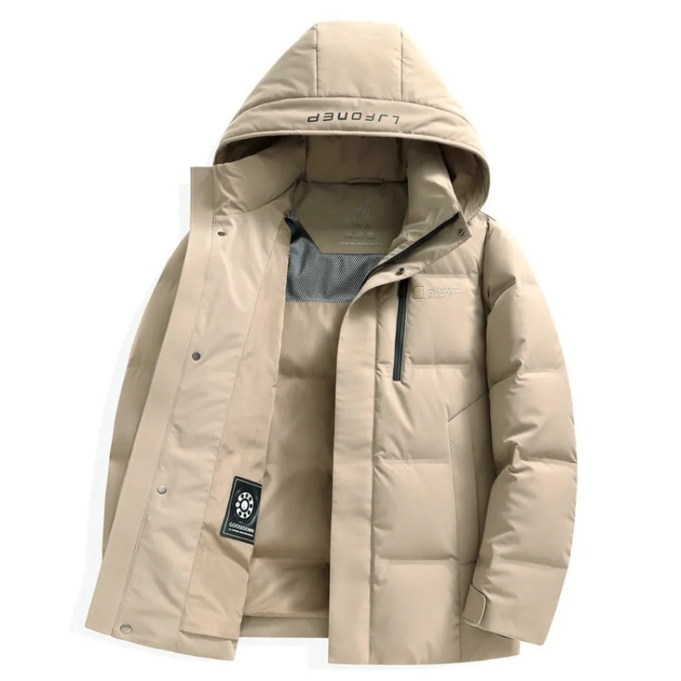 Thickened Hooded Puffer Down Jacket for Ultimate Warmth and Comfort