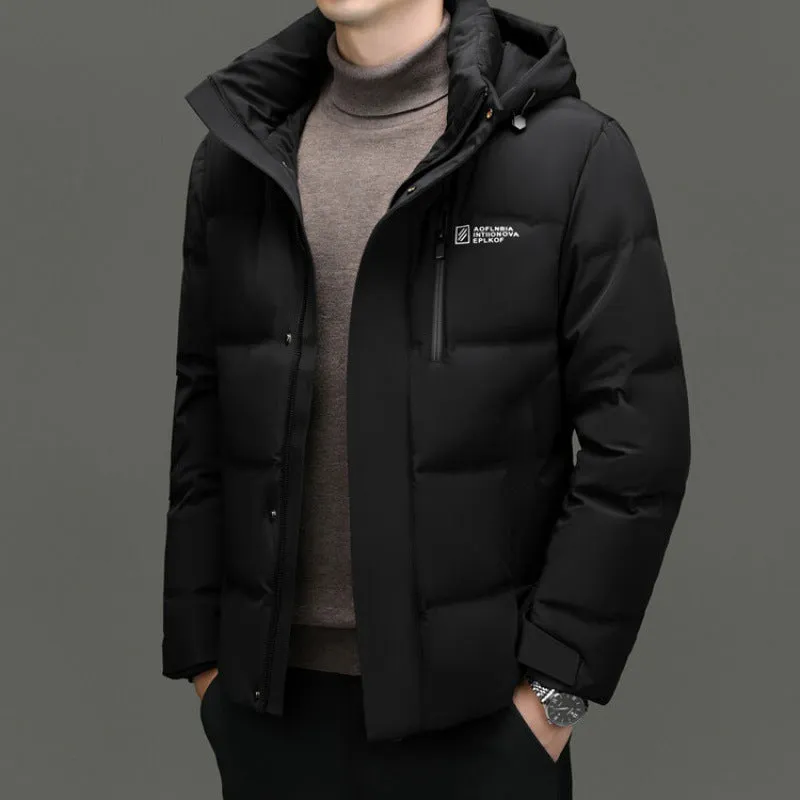 Thickened Hooded Puffer Down Jacket for Ultimate Warmth and Comfort