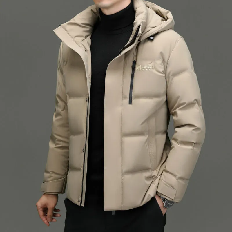 Thickened Hooded Puffer Down Jacket for Ultimate Warmth and Comfort